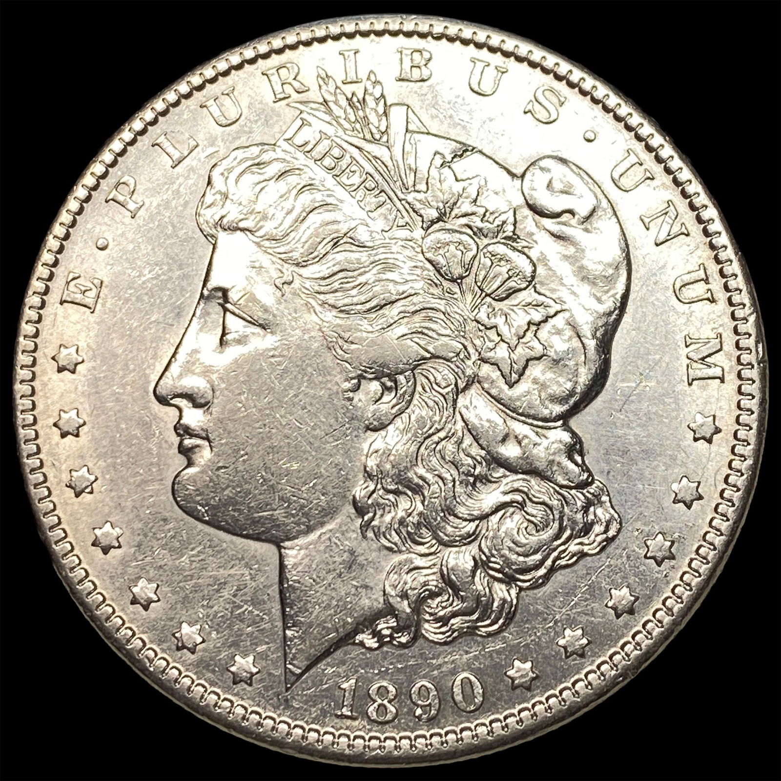 1890-CC Silver Morgan Dollar CLOSELY UNCIRCULATED: 1890-CC Silver Morgan Dollar CLOSELY UNCIRCULATED