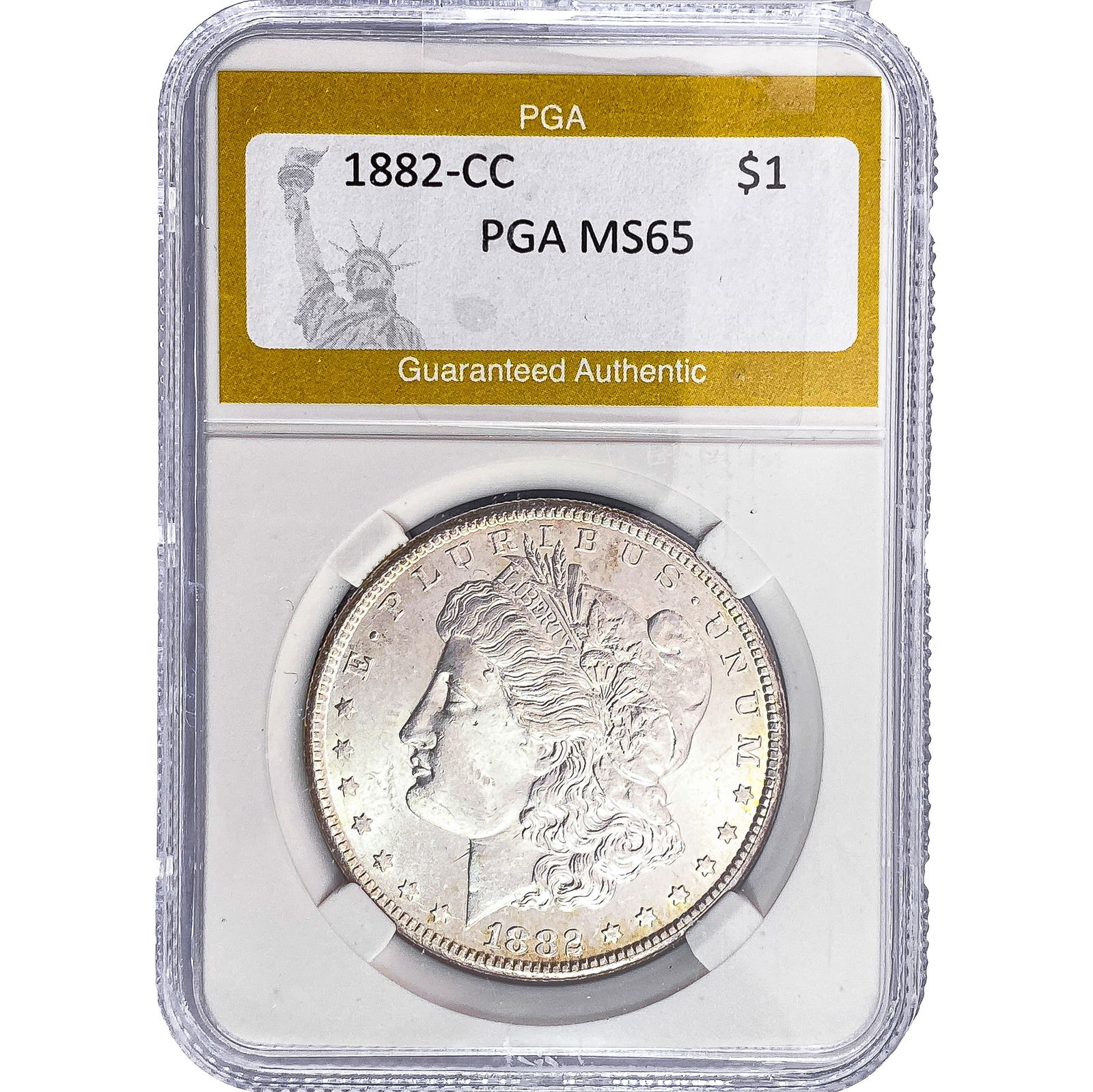 1882-CC Morgan Silver Dollar PGA MS65: 1882-CC Morgan Silver Dollar PGA MS65