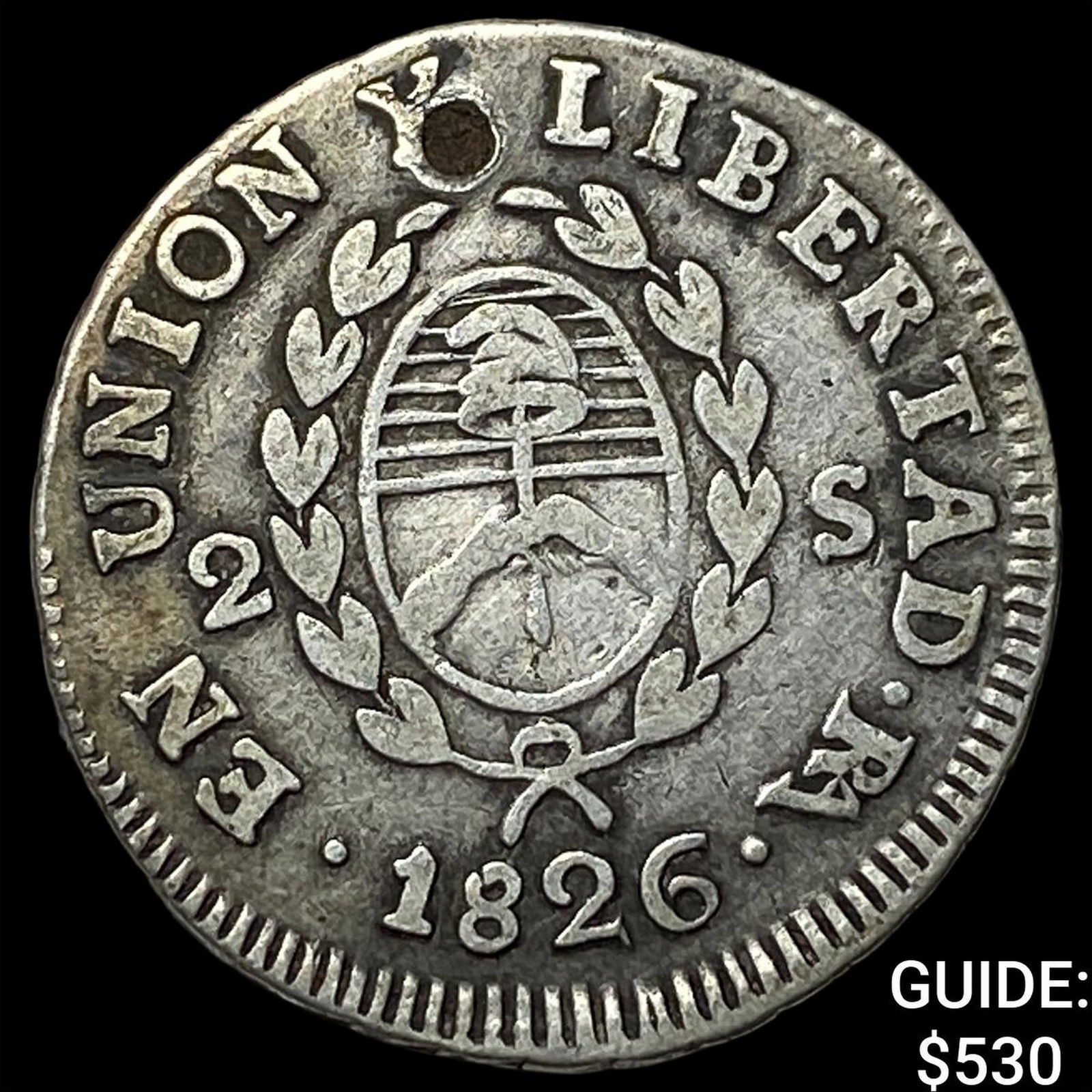 1826 Argentina Silver 2 Soles NEARLY UNCIRCULATED: 1826 Argentina Silver 2 Soles NEARLY UNCIRCULATED