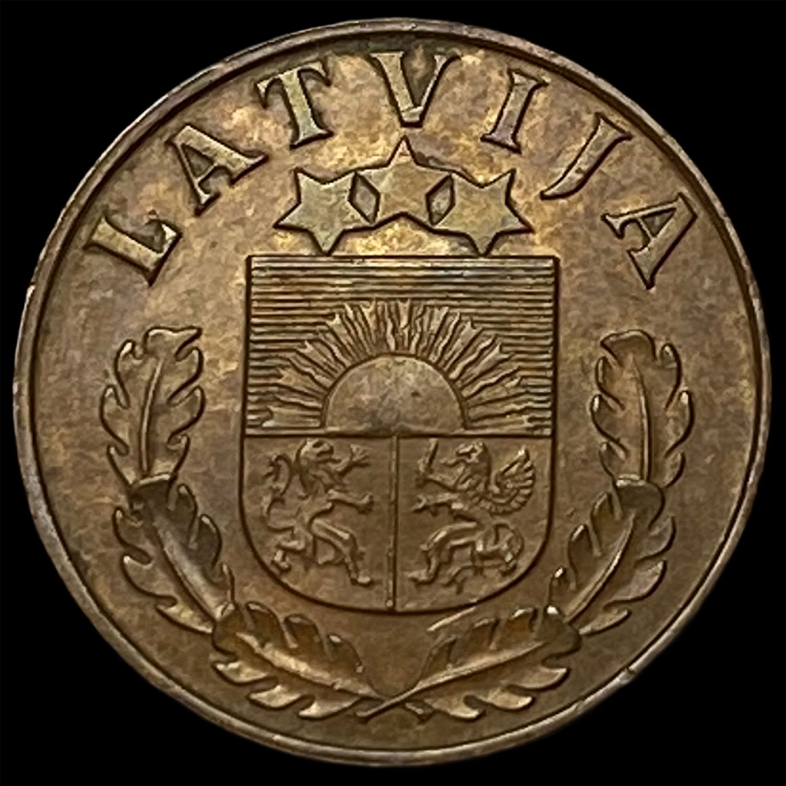 1937 Latvia 1 Santims NEARLY UNCIRCULATED: 1937 Latvia 1 Santims NEARLY UNCIRCULATED
