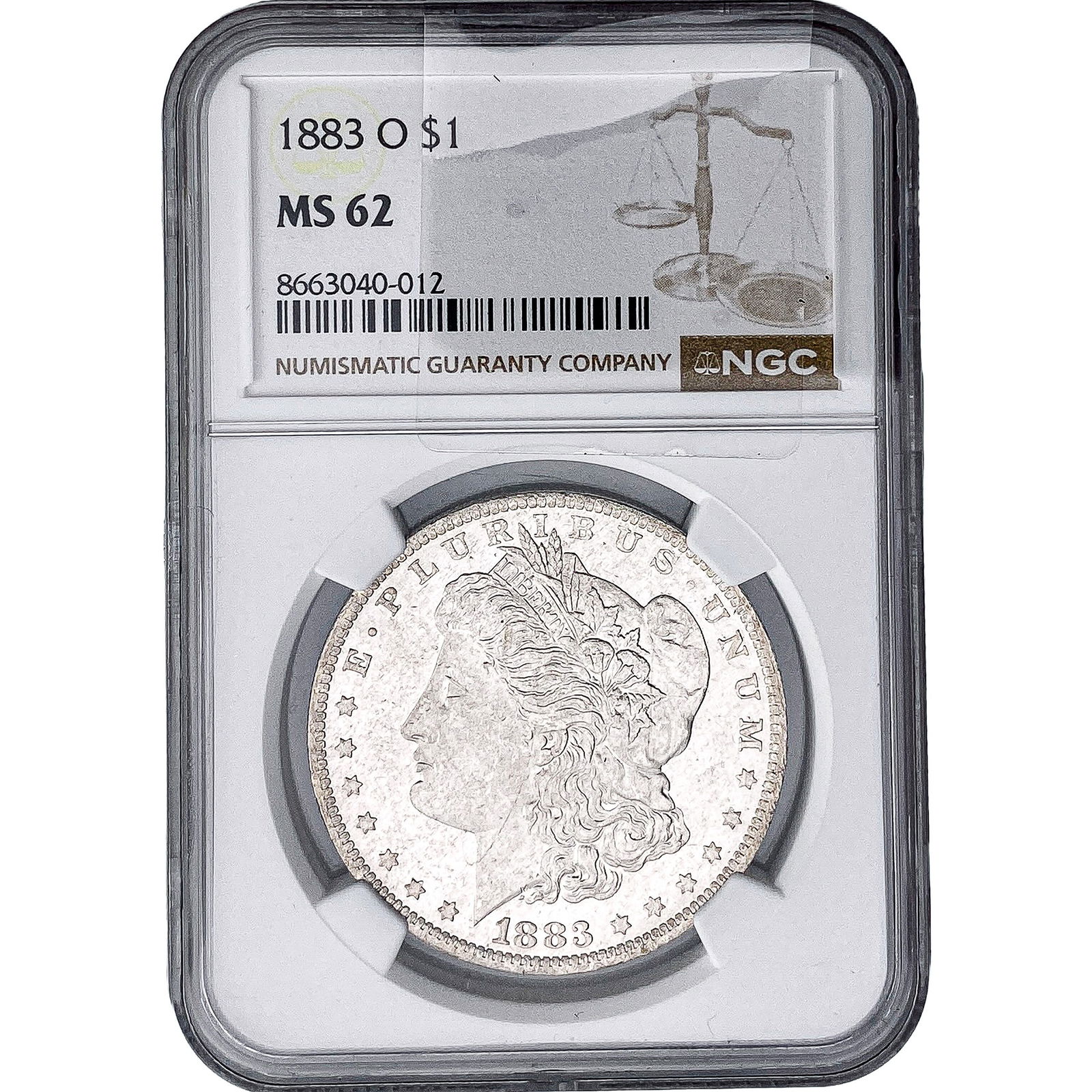 1883-O Morgan Silver Dollar NGC MS62: 1883-O Morgan Silver Dollar NGC MS62