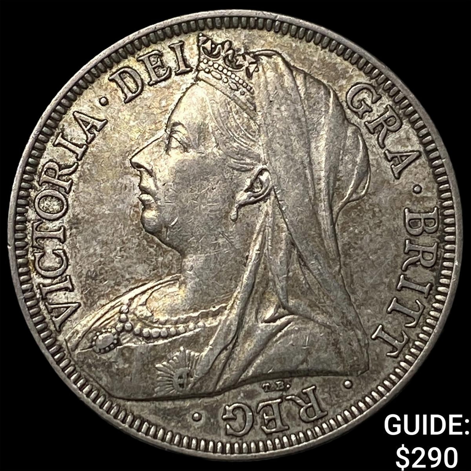 1900 Great Britain Silver Half Crown NEARLY UNCIRCULATED: 1900 Great Britain Silver Half Crown NEARLY UNCIRCULATED
