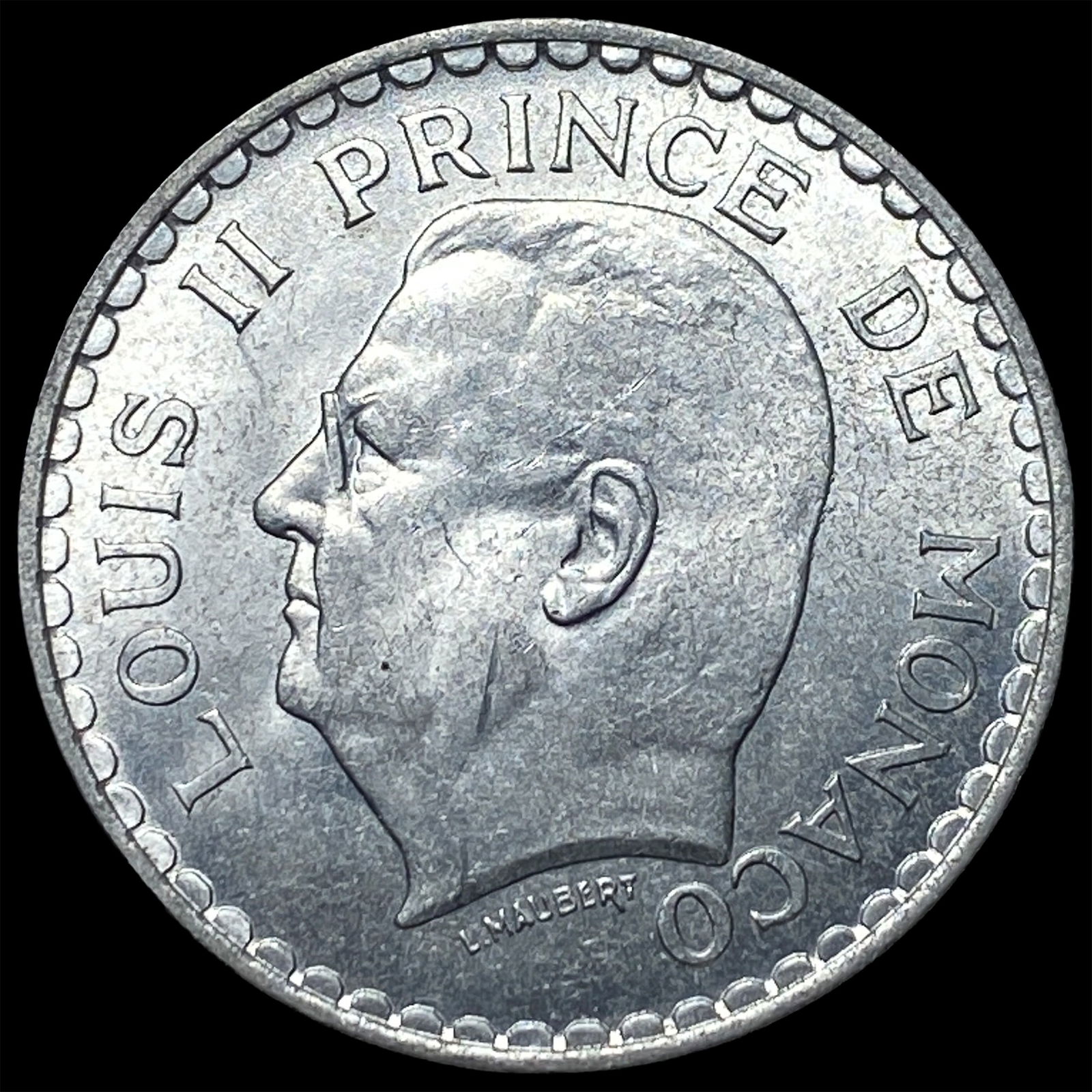 1945 Monaco 5 Francs NEARLY UNCIRCULATED: 1945 Monaco 5 Francs NEARLY UNCIRCULATED