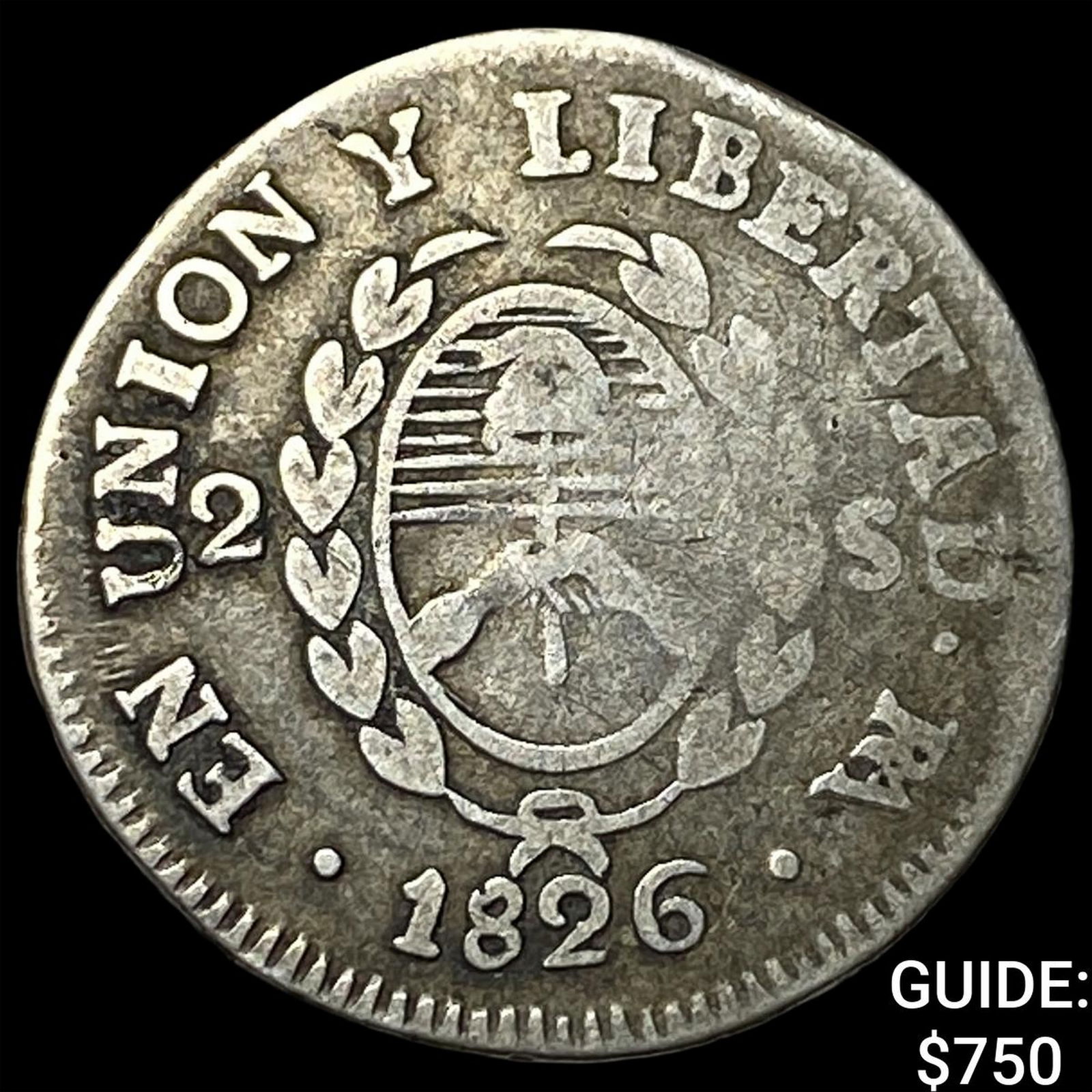 1826 Argentina Silver 2 Soles NEARLY UNCIRCULATED: 1826 Argentina Silver 2 Soles NEARLY UNCIRCULATED