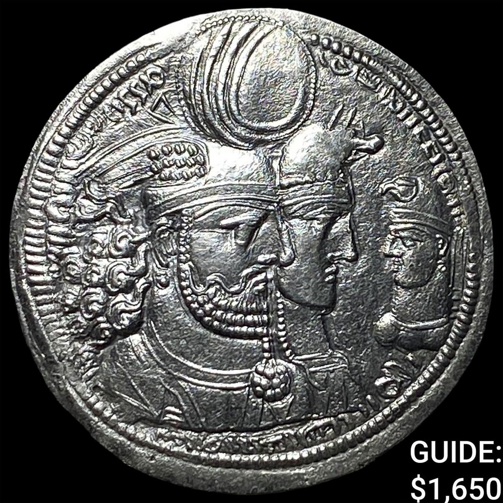 Sasanian Varahran II, 276-293 AD Silver Drachm NEARLY UNCIRCULATED: Sasanian Varahran II, 276-293 AD Silver Drachm NEARLY UNCIRCULATED
