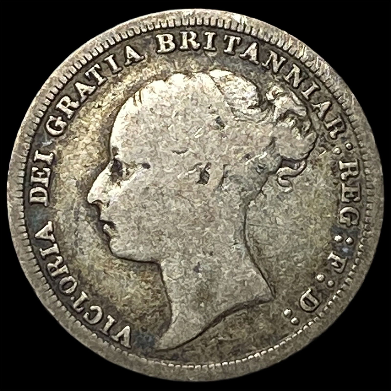 1885 Great Britain Silver 6 Pence - Victoria NEARLY UNCIRCULATED: 1885 Great Britain Silver 6 Pence - Victoria NEARLY UNCIRCULATED