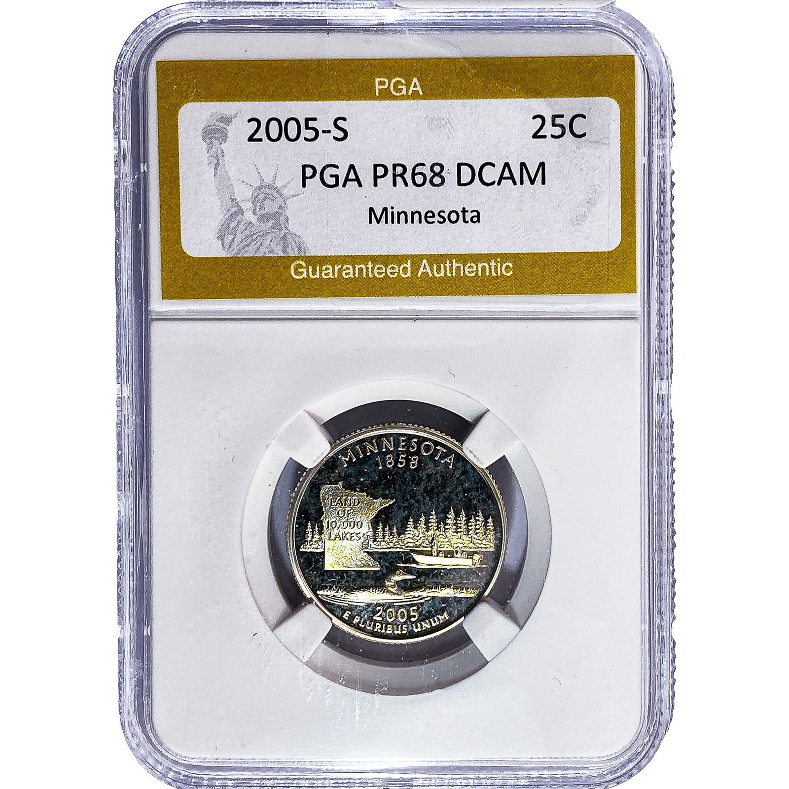 2005-S Minnesota Silver Quarter PGA PR68 DCAM: 2005-S Minnesota Silver Quarter PGA PR68 DCAM