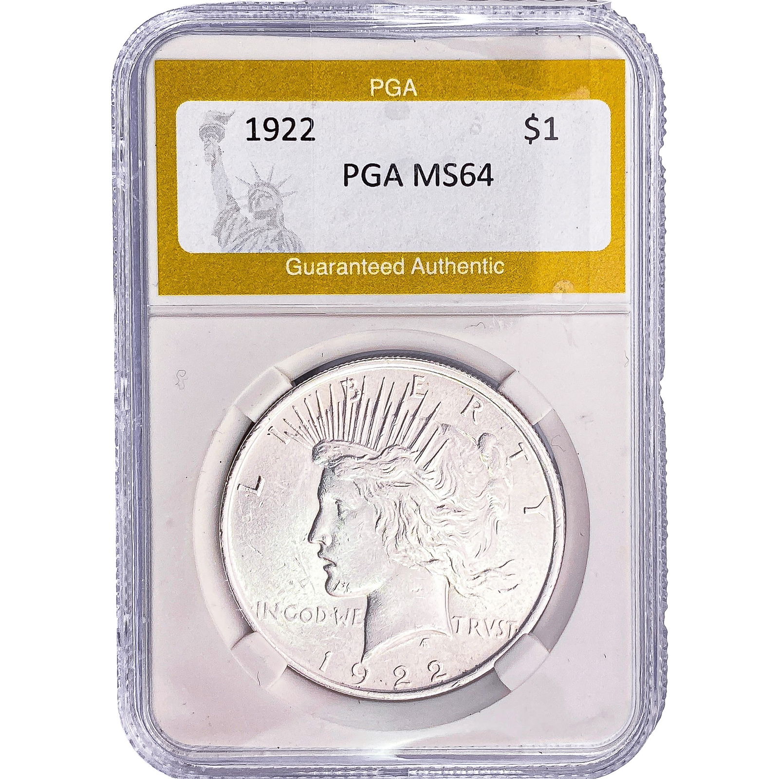 1922 Silver Peace Dollar PGA MS64: 1922 Silver Peace Dollar PGA MS64