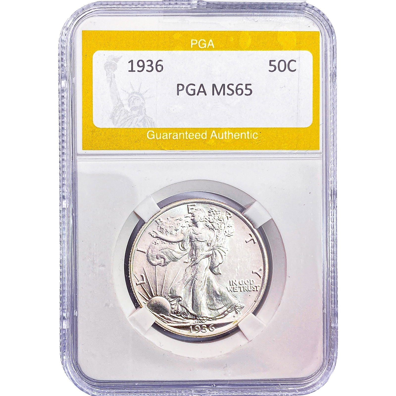 1936 Walking Liberty Half Dollar PGA MS65: 1936 Walking Liberty Half Dollar PGA MS65