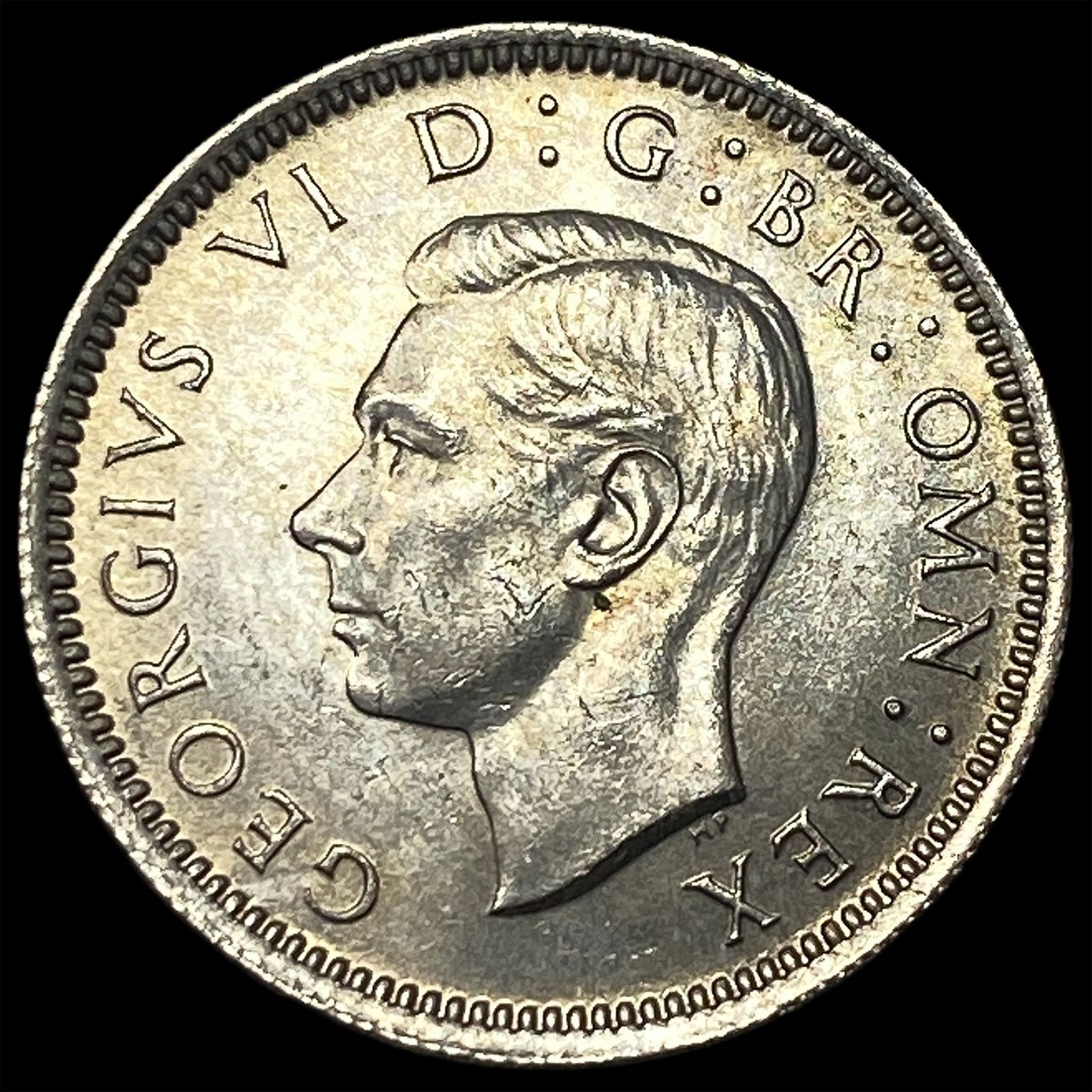 1950 Great Britain Silver 6 Pence - George VI NEARLY UNCIRCULATED: 1950 Great Britain Silver 6 Pence - George VI NEARLY UNCIRCULATED