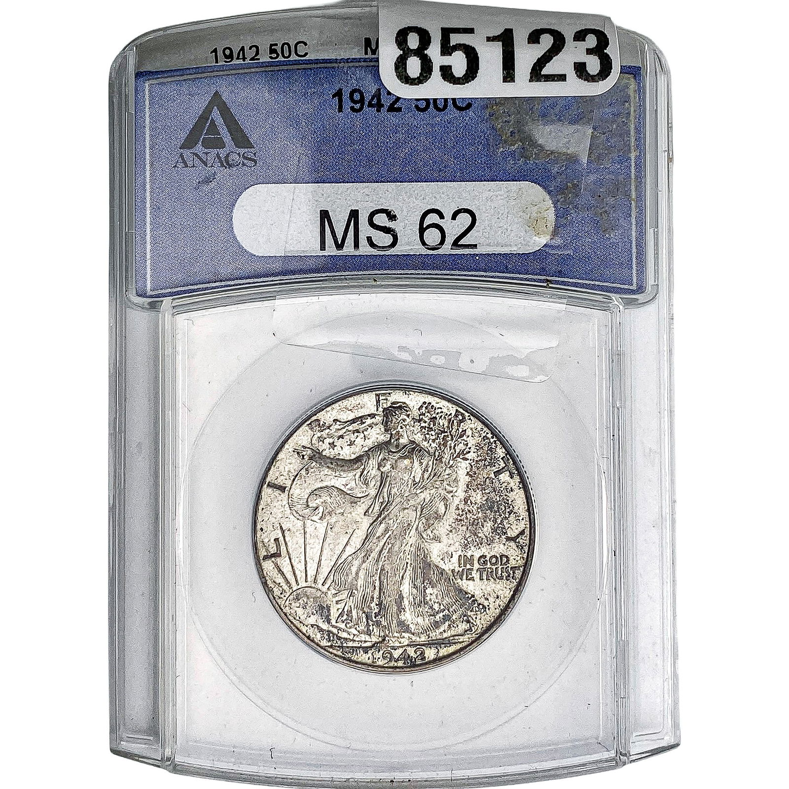 1942 Walking Liberty Half Dollar ANACS MS62: 1942 Walking Liberty Half Dollar ANACS MS62