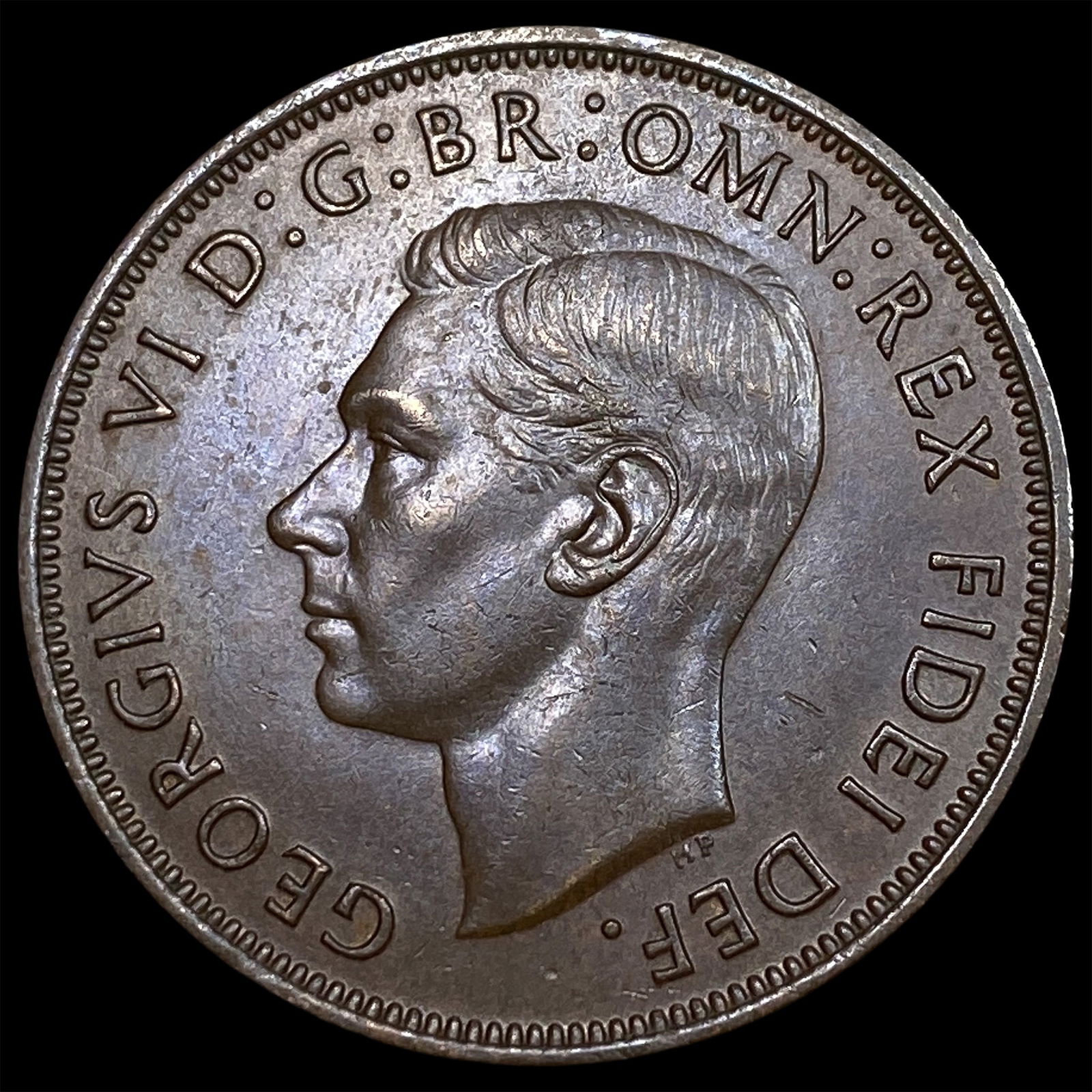 1957 Great Britain One Penny - George VI NEARLY UNCIRCULATED: 1957 Great Britain One Penny - George VI NEARLY UNCIRCULATED