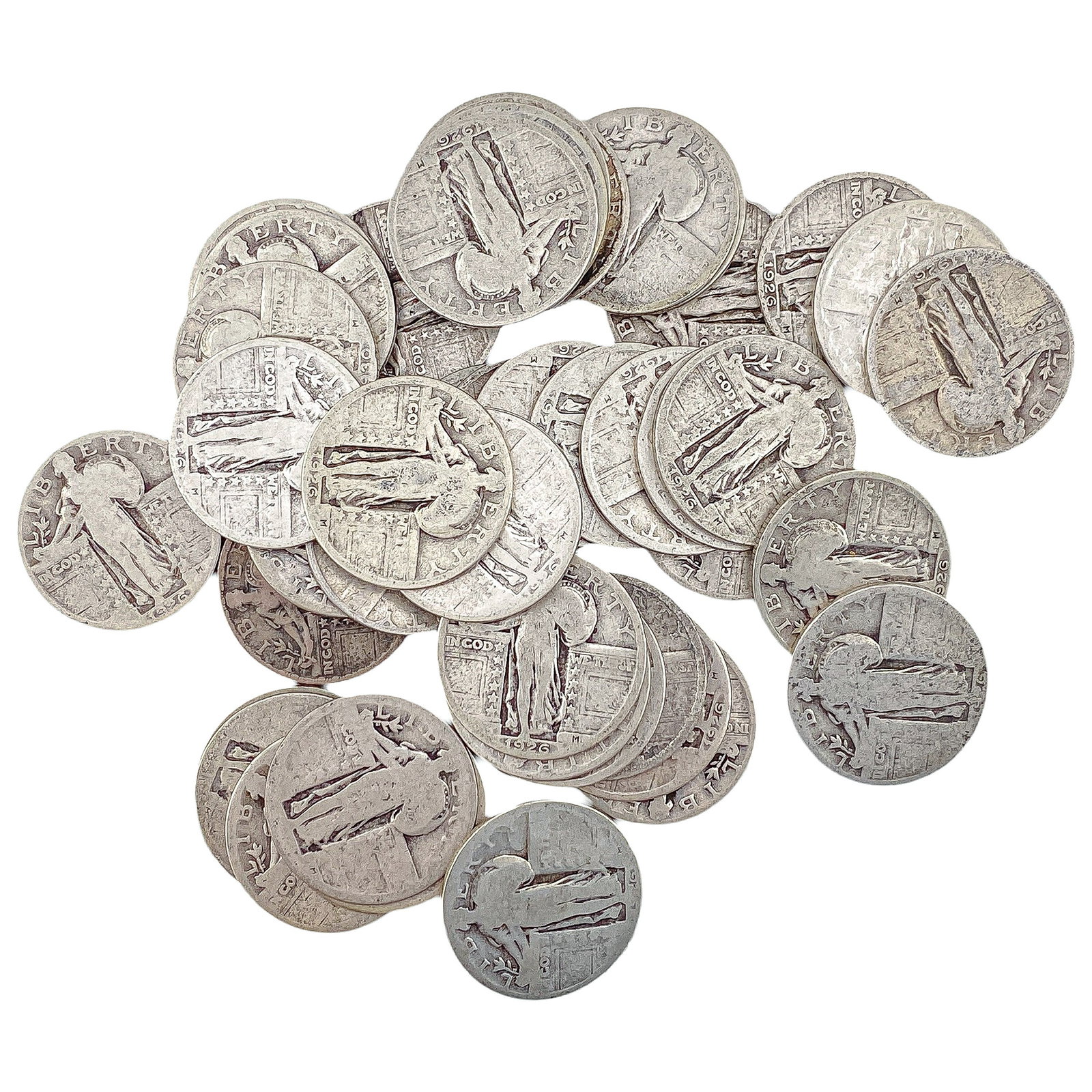 [48 Coins]Mixed Dates Silver Standing Liberty 25C Roll: [48 Coins]Mixed Dates Silver Standing Liberty 25C Roll