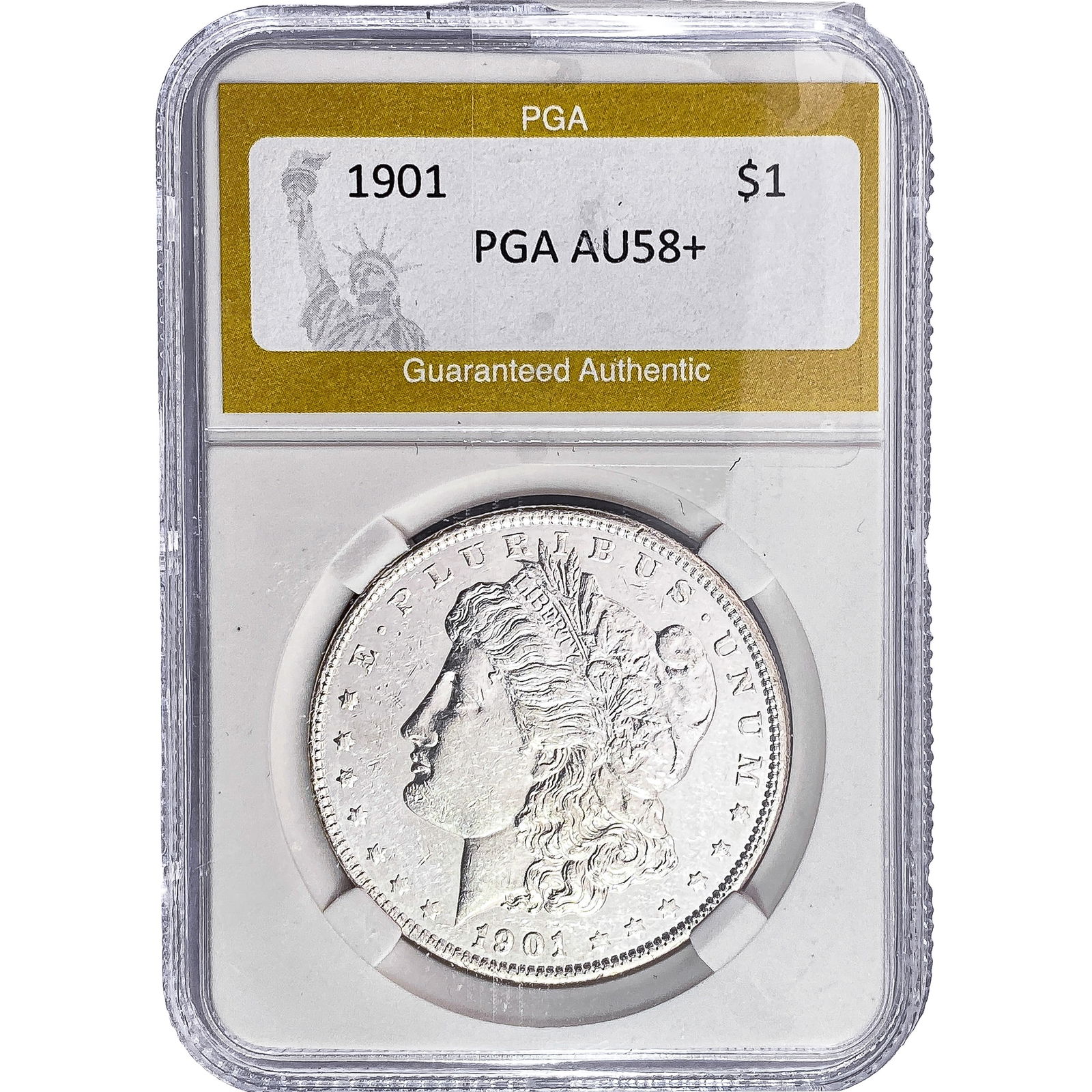 1901 Morgan Silver Dollar PGA AU58+: 1901 Morgan Silver Dollar PGA AU58+