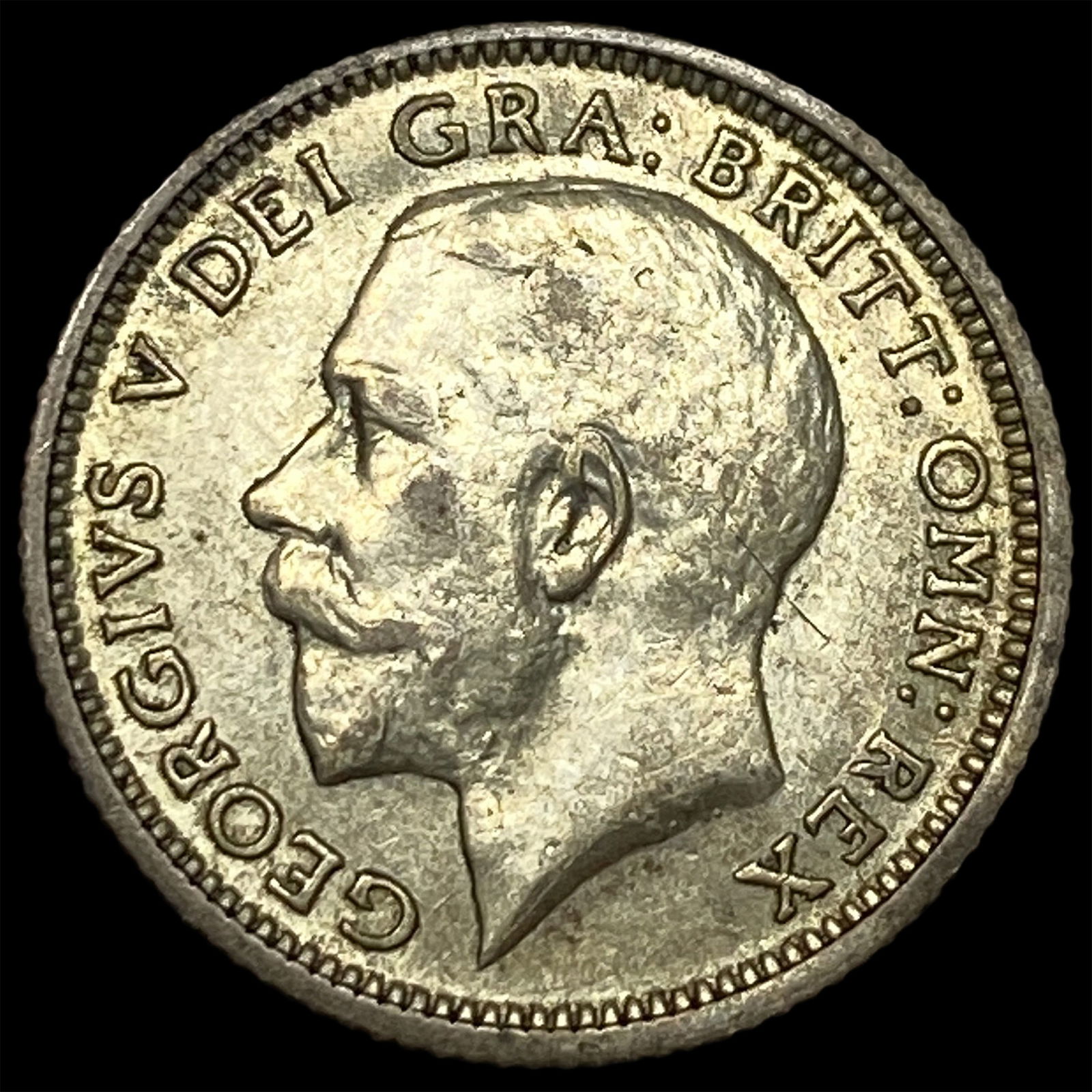 1925 Great Britain Silver 6 Pence - George V NEARLY UNCIRCULATED: 1925 Great Britain Silver 6 Pence - George V NEARLY UNCIRCULATED