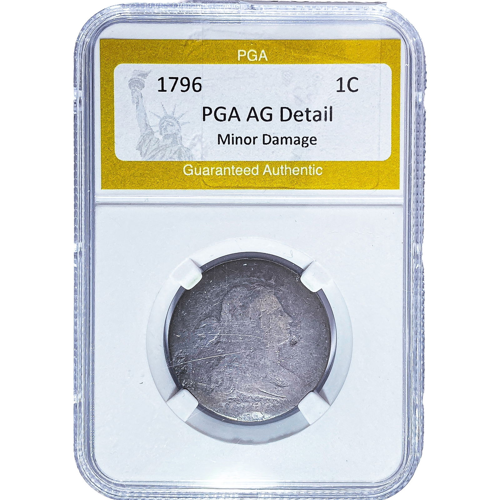 1796 Draped Bust Large Cent PGA AG Detail Minor Damage: 1796 Draped Bust Large Cent PGA AG Detail Minor Damage