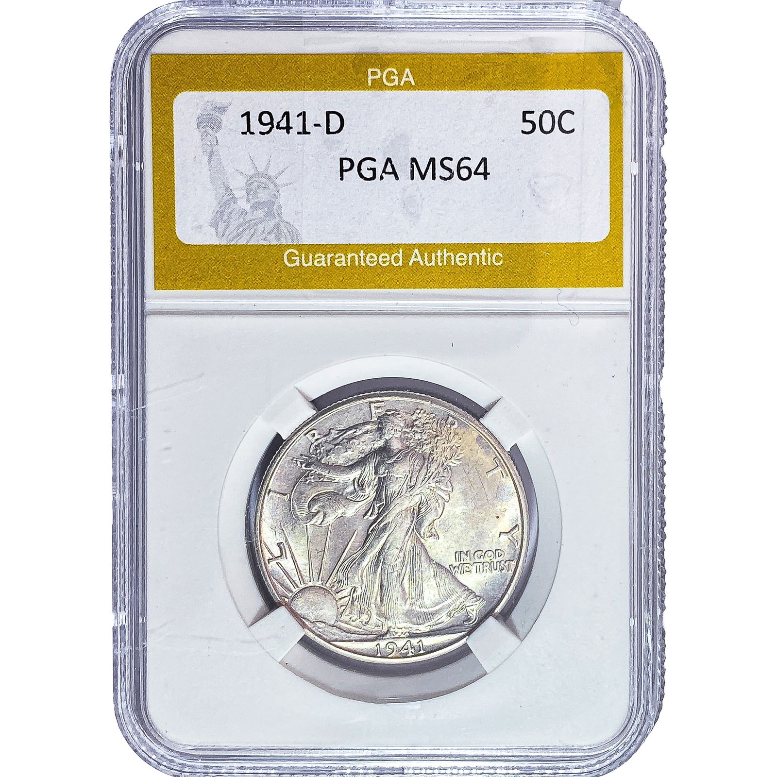 1941-D Walking Liberty Half Dollar PGA MS64: 1941-D Walking Liberty Half Dollar PGA MS64