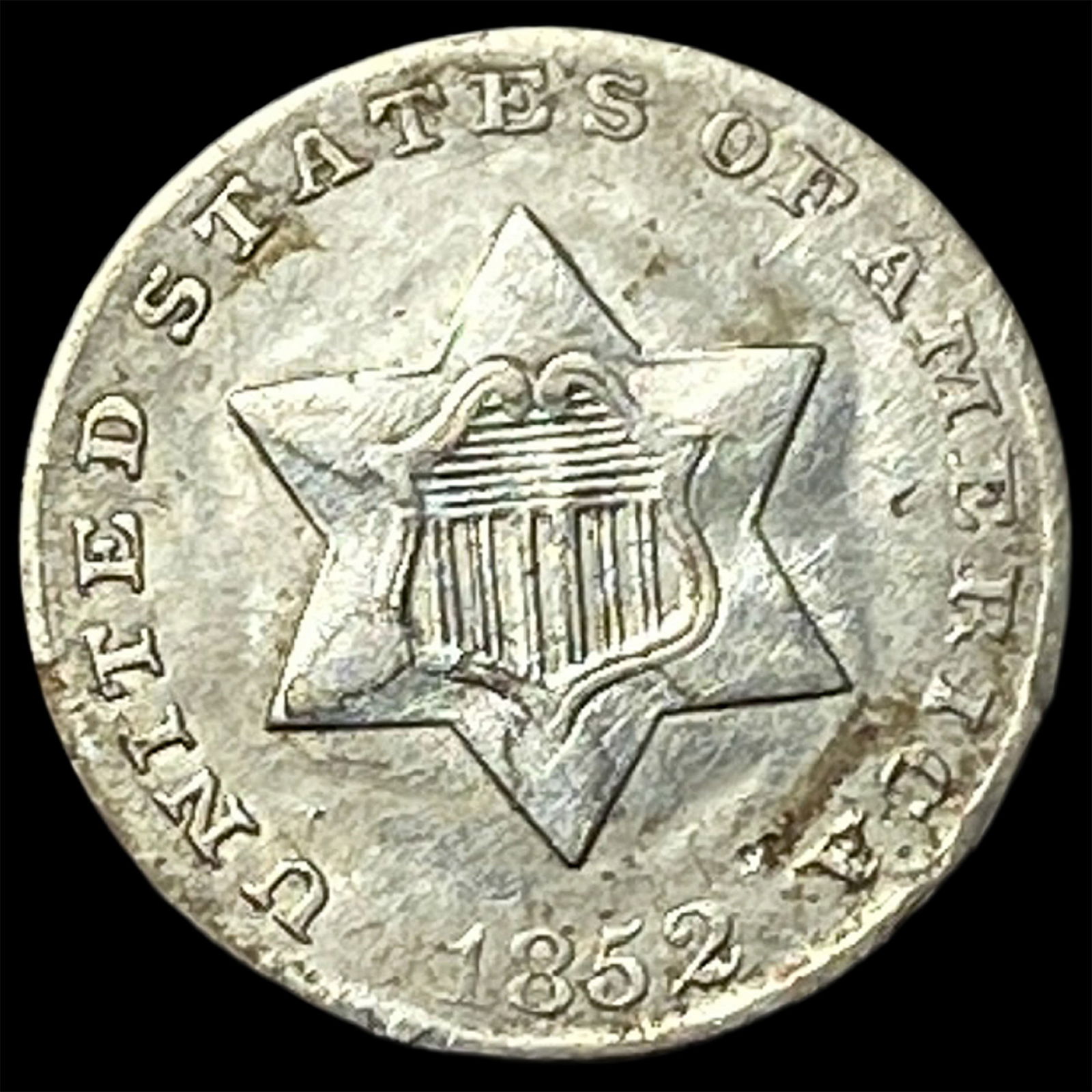1852 Silver Three-Cent Piece CLOSELY UNCIRCULATED (1 of 2)