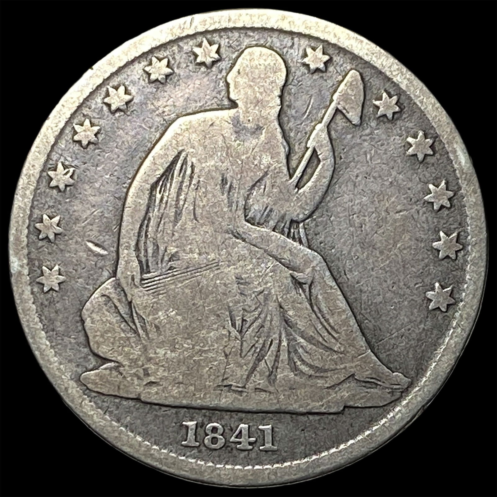 1841-O Silver Seated Liberty Half Dollar NICELY CIRCULATED: 1841-O Silver Seated Liberty Half Dollar NICELY CIRCULATED