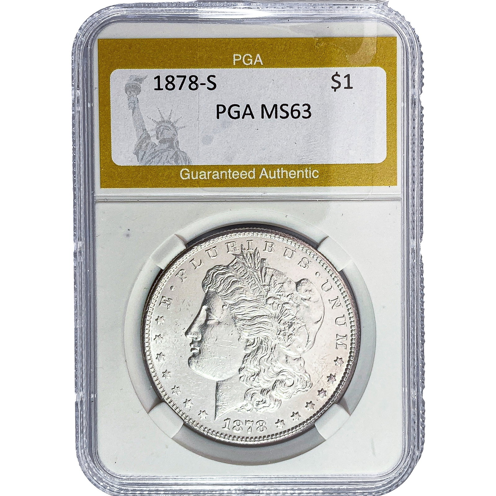 1878-S Morgan Silver Dollar PGA MS63: 1878-S Morgan Silver Dollar PGA MS63