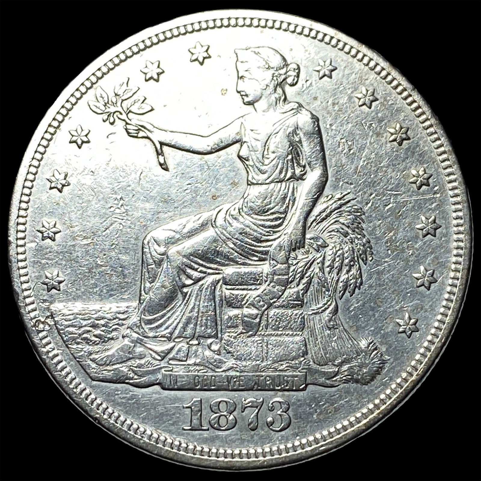 1873 Silver Trade Dollar CLOSELY UNCIRCULATED (1 of 2)