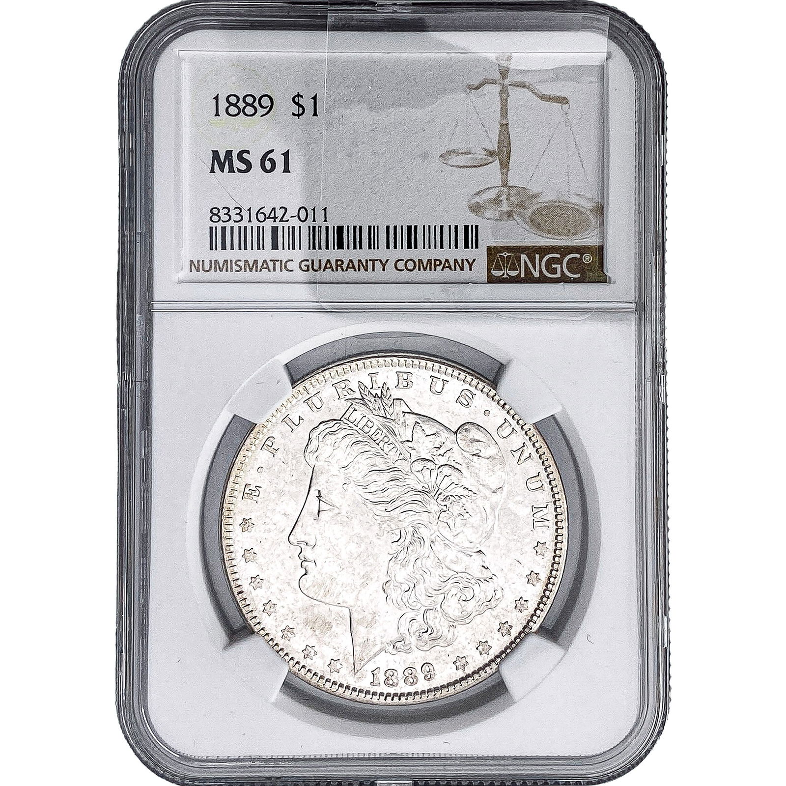 1889 Morgan Silver Dollar NGC MS61: 1889 Morgan Silver Dollar NGC MS61