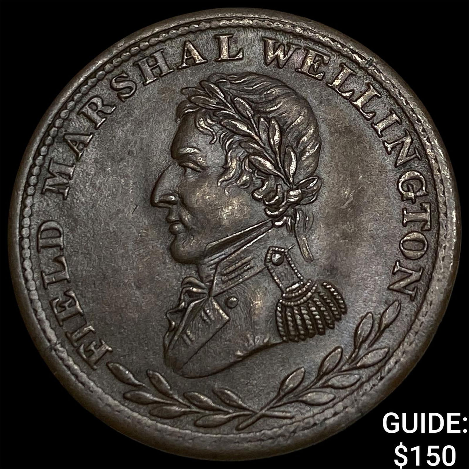 1814 Canada Wellington Halfpenny Token NEARLY UNCIRCULATED: 1814 Canada Wellington Halfpenny Token NEARLY UNCIRCULATED