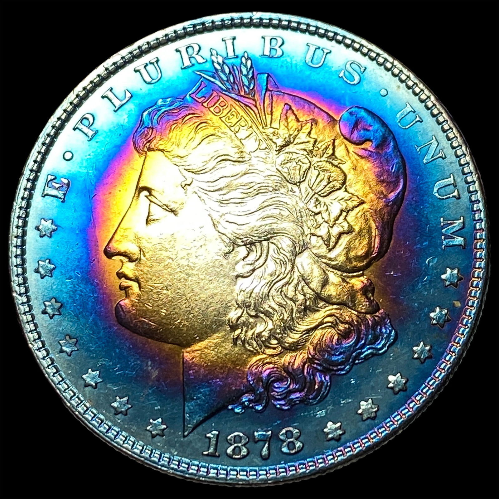 1878 8TF Toned Silver Morgan Dollar UNCIRCULATED: 1878 8TF Toned Silver Morgan Dollar UNCIRCULATED