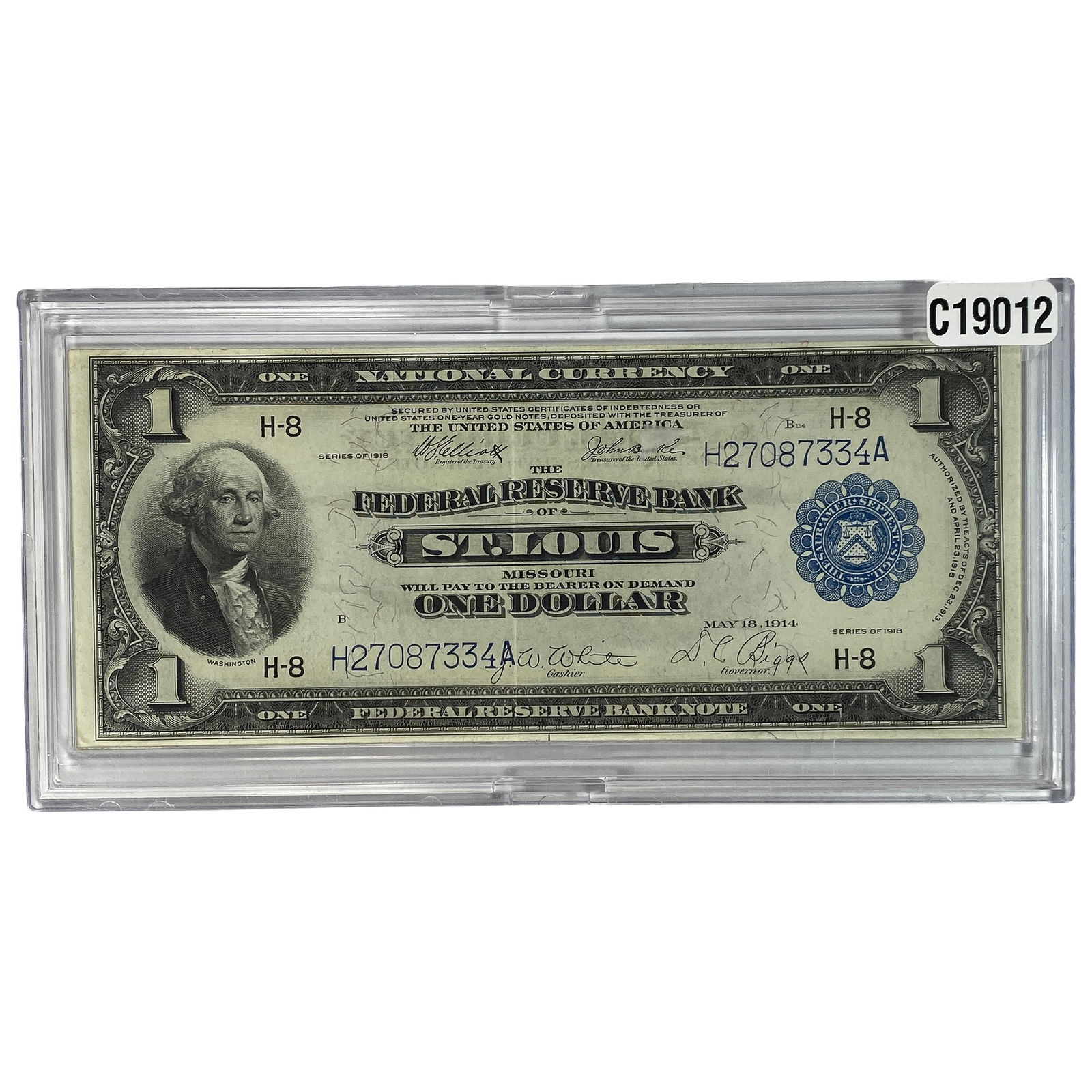 1914 $1 Lg Size Fed. Reserve Bank Note Blue Seal: 1914 $1 Lg Size Fed. Reserve Bank Note Blue Seal