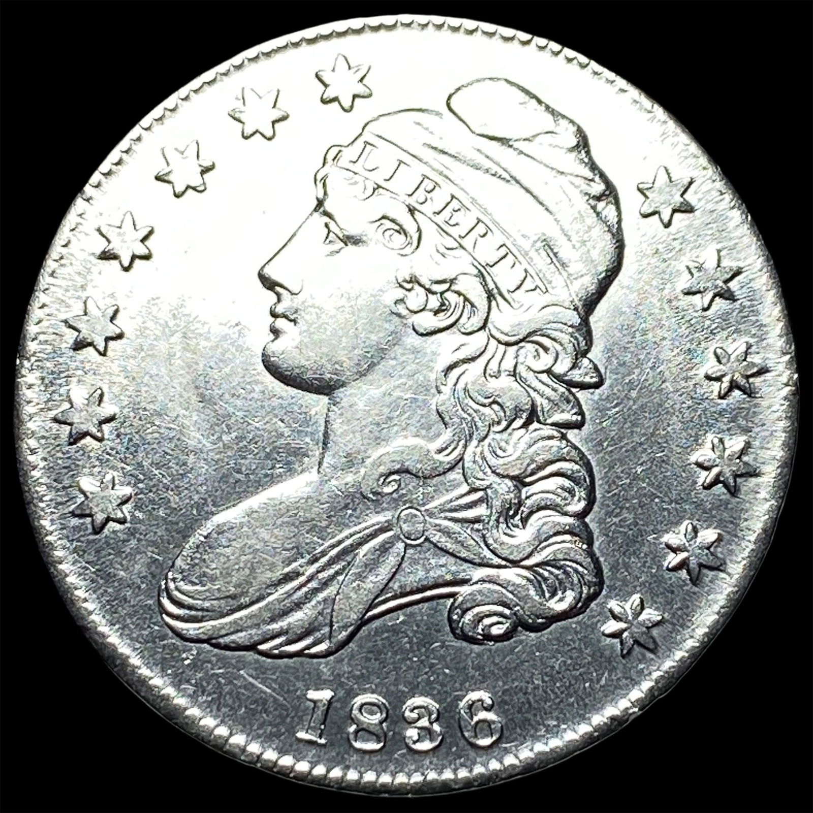 1836 Capped Bust Half Dollar CLOSELY UNCIRCULATED (1 of 2)
