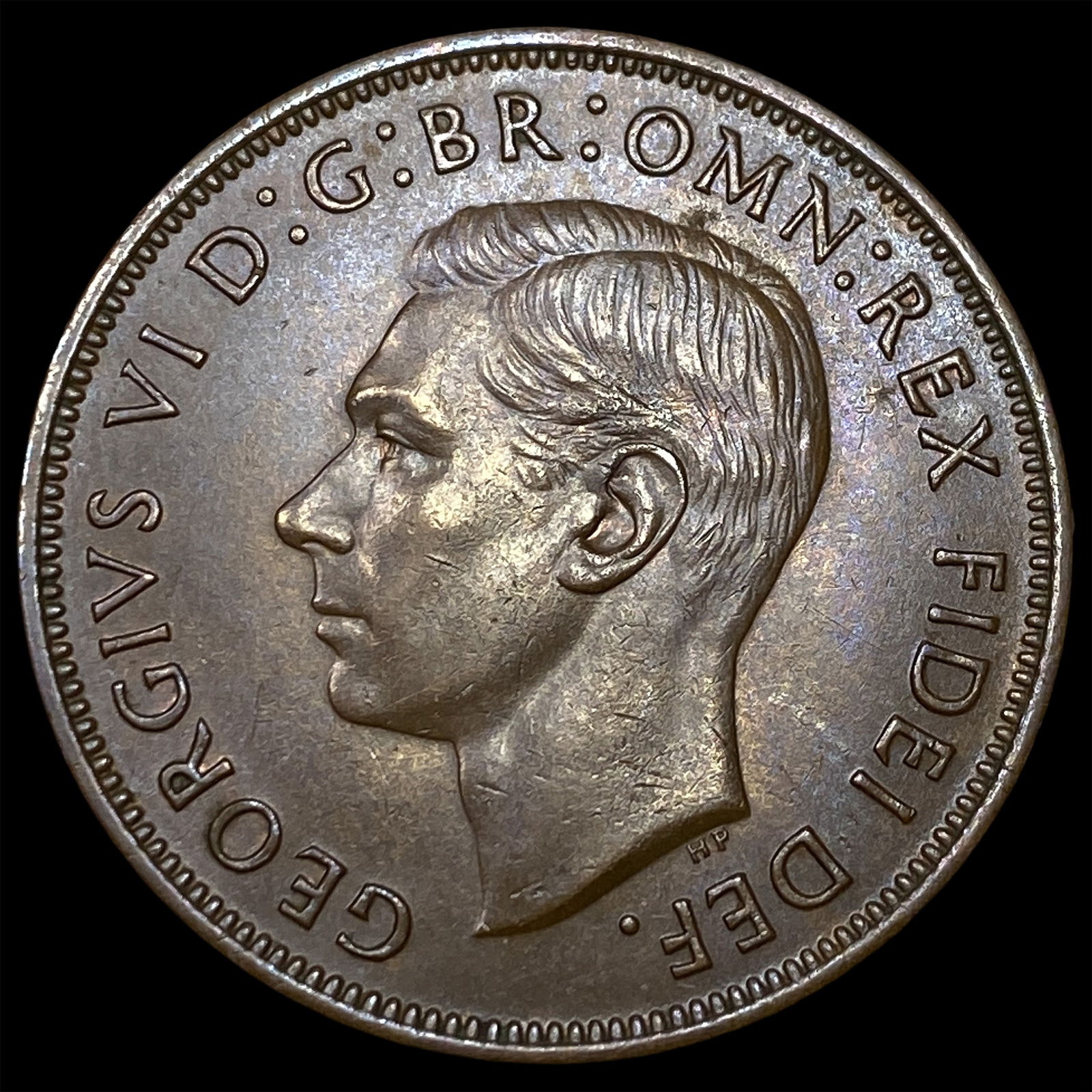 1951 Great Britain One Penny - George V NEARLY UNCIRCULATED: 1951 Great Britain One Penny - George V NEARLY UNCIRCULATED