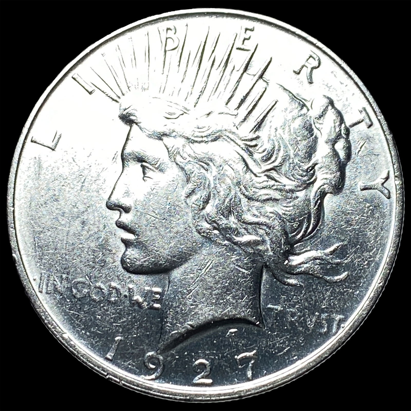 1927-D Silver Peace Dollar CHOICE AU: 1927-D Silver Peace Dollar CHOICE AU