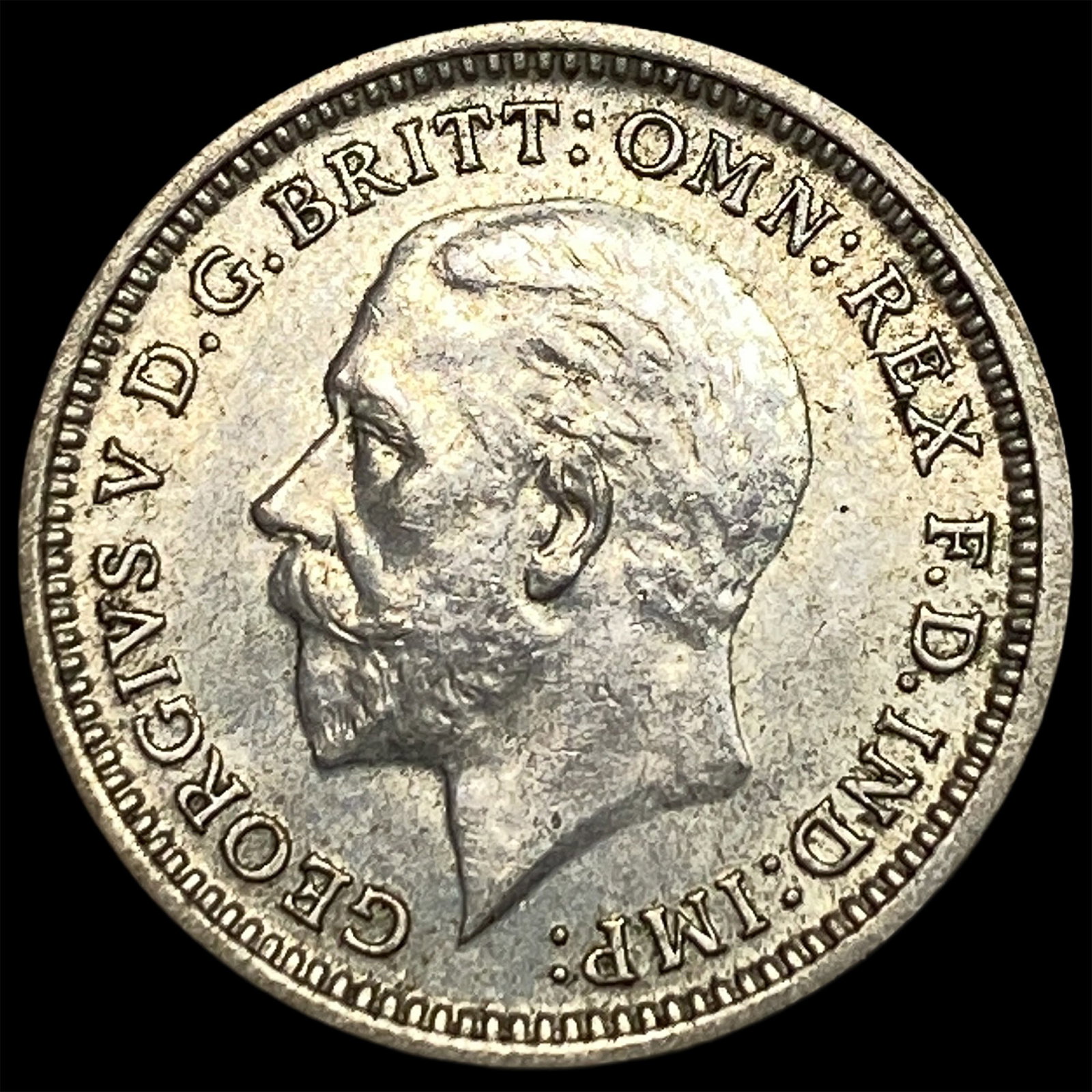 1936 Great Britain Silver 3 Pence - George V NEARLY UNCIRCULATED: 1936 Great Britain Silver 3 Pence - George V NEARLY UNCIRCULATED