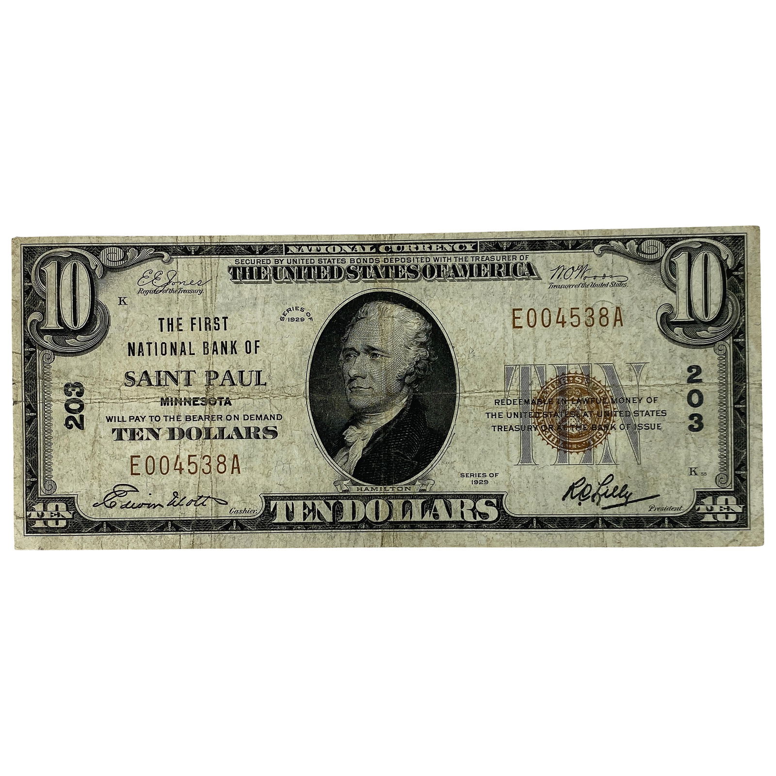 1929 $10 National Bank Note St Paul Minnesota (1 of 2)