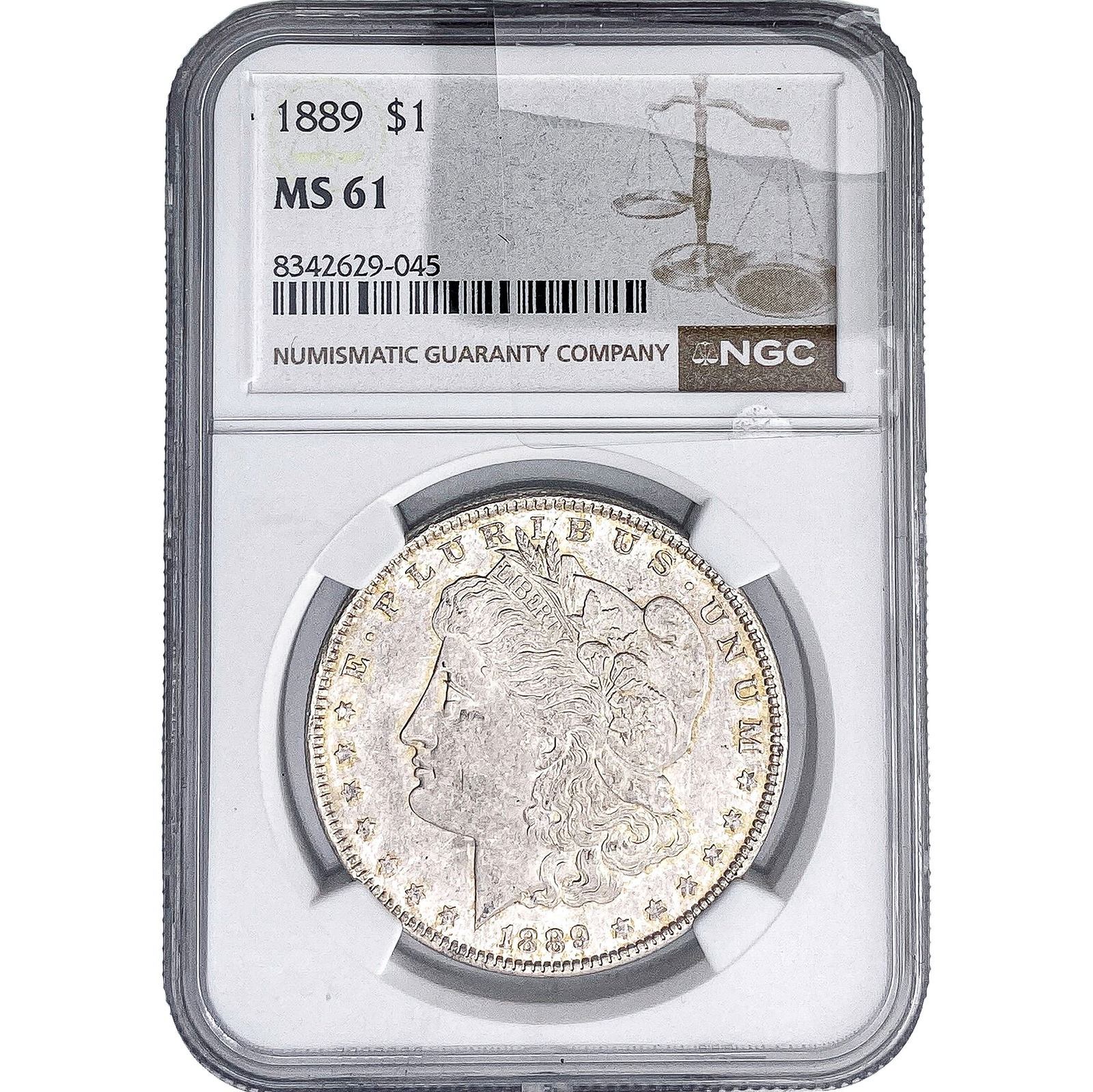 1889 Morgan Silver Dollar NGC MS61: 1889 Morgan Silver Dollar NGC MS61
