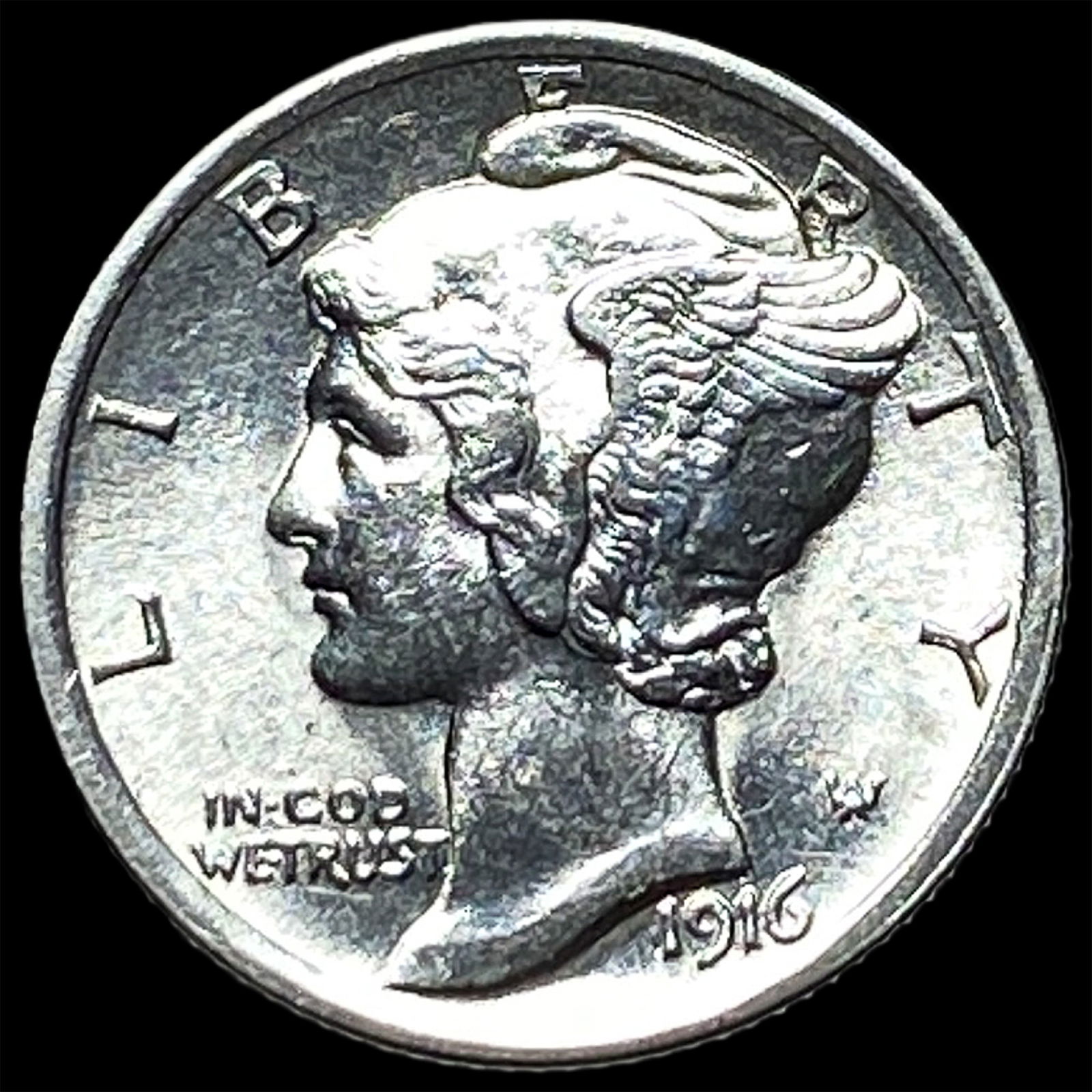 1916 Silver Mercury Dime CHOICE BU (1 of 2)