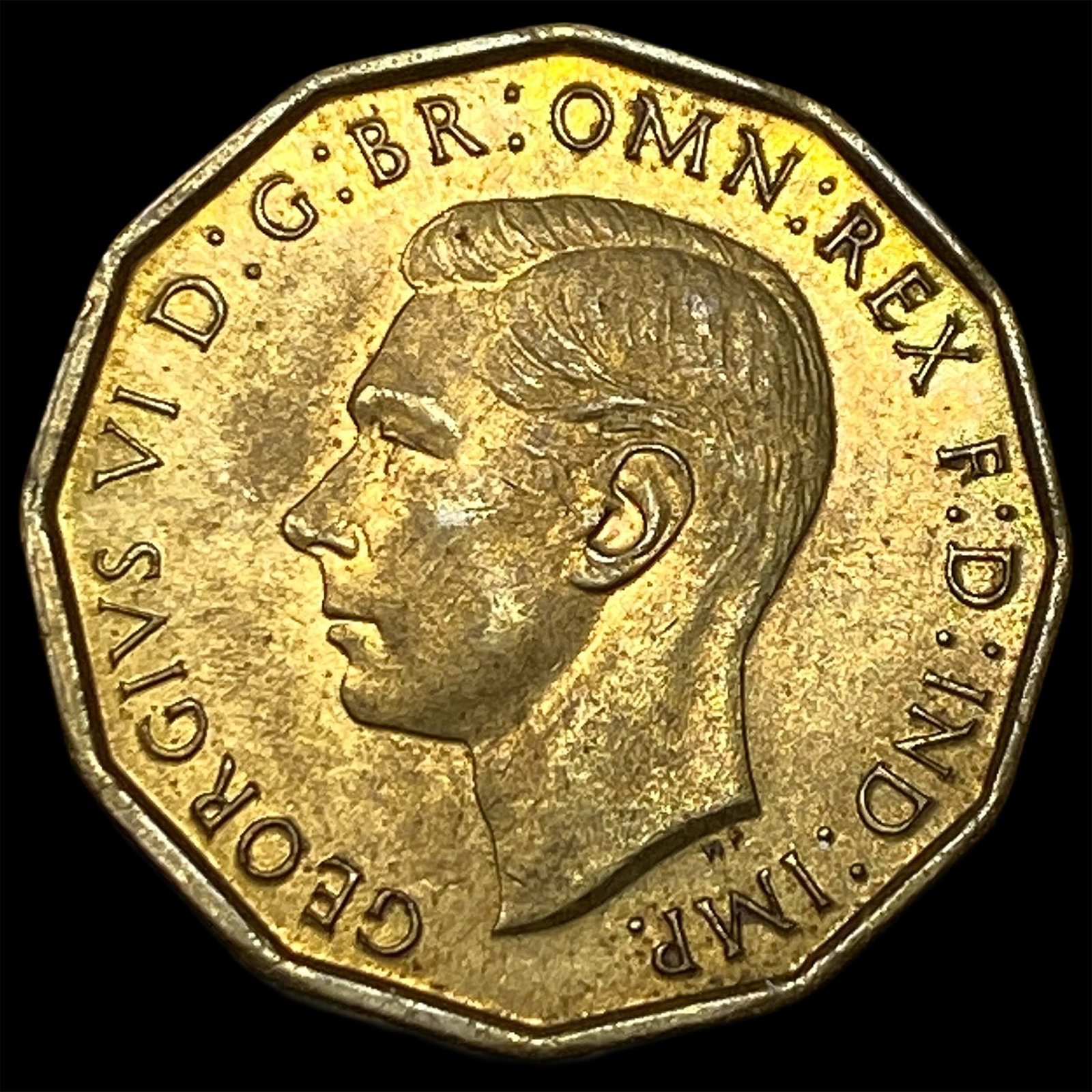 1943 Great Britain Nickel 3 Pence - George VI NEARLY UNCIRCULATED: 1943 Great Britain Nickel 3 Pence - George VI NEARLY UNCIRCULATED