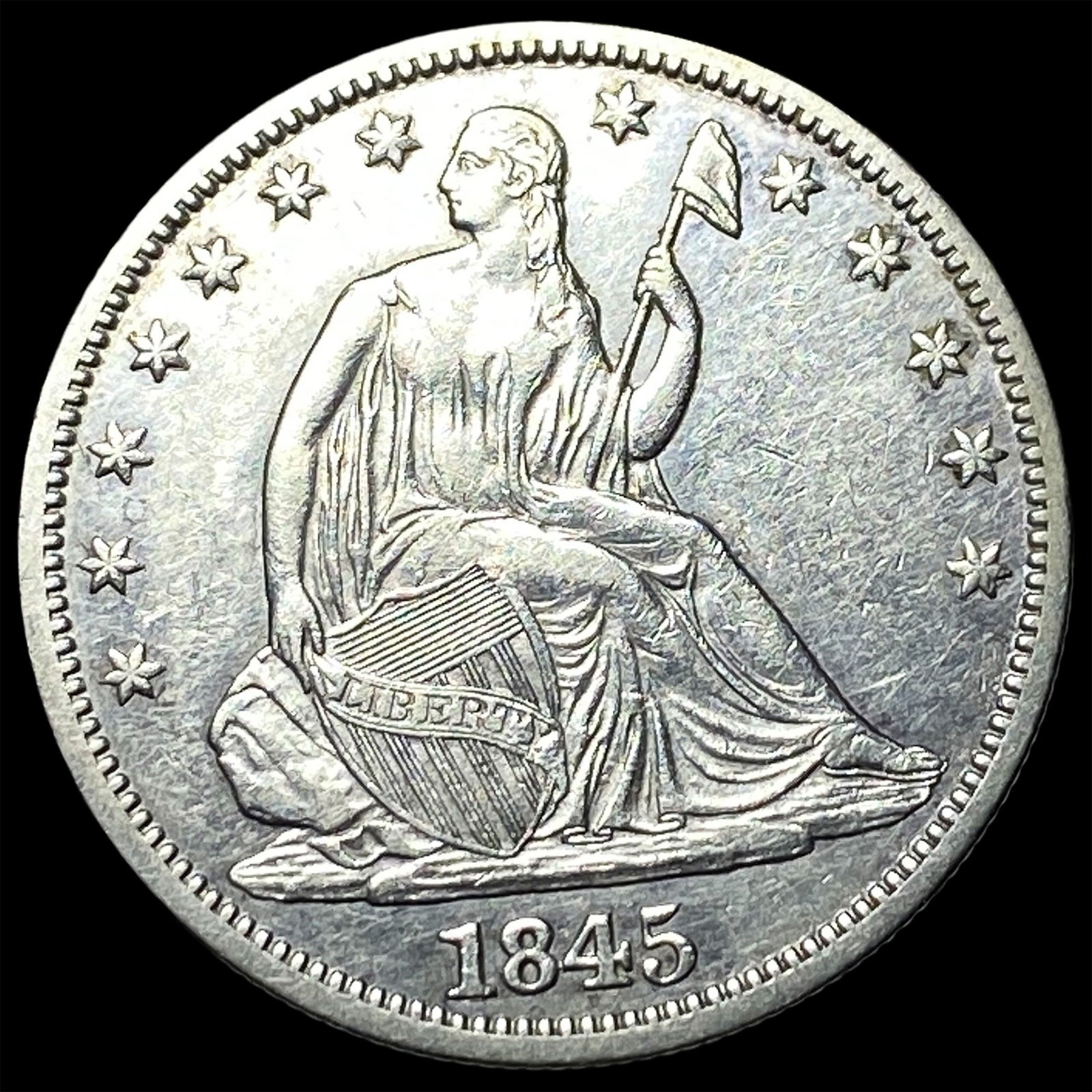 1845-O Silver Seated Liberty Half Dollar CLOSELY UNCIRCULATED (1 of 2)