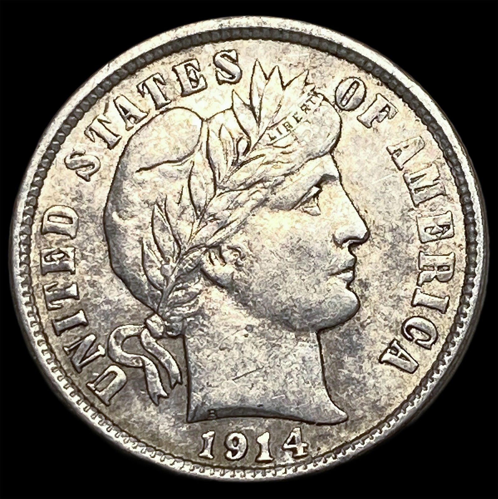 1914-D Silver Barber Dime CLOSELY UNCIRCULATED (1 of 2)