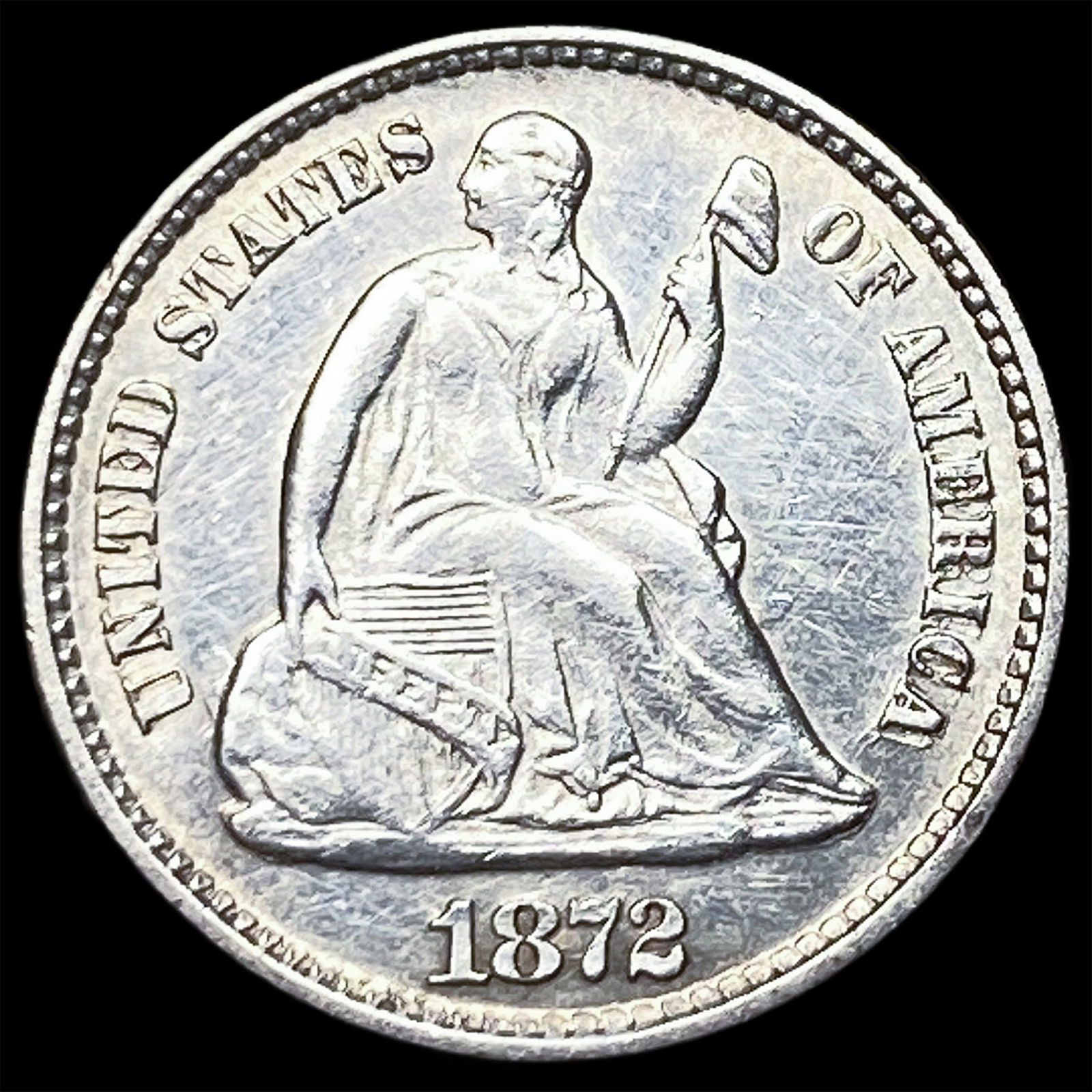 1872 Silver Half Dime CHOICE AU (1 of 2)