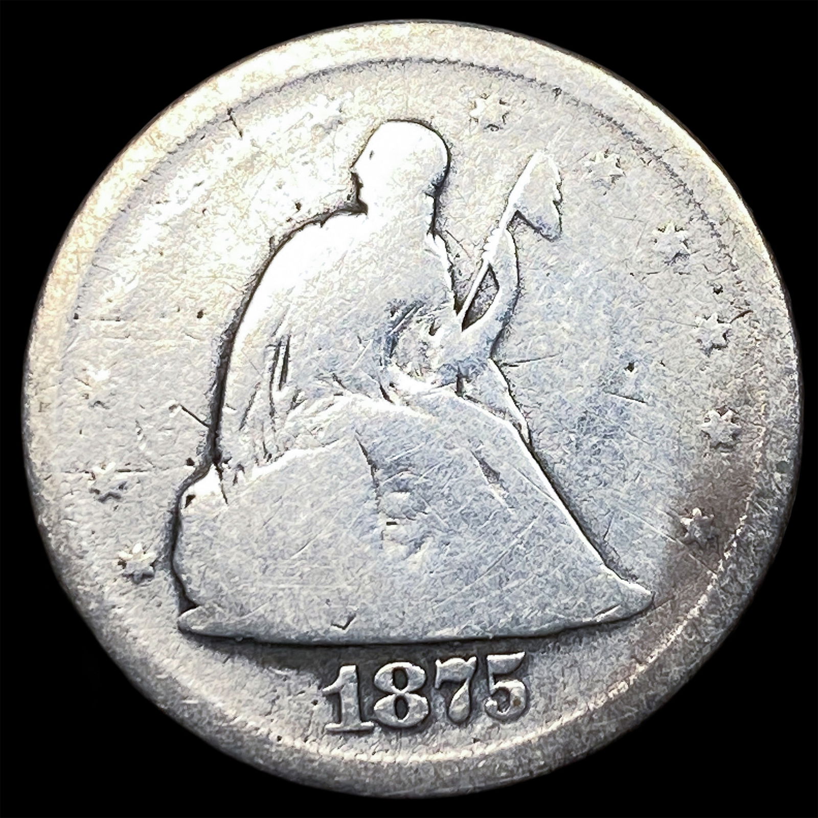 1875 Silver Seated Liberty Dime NICELY CIRCULATED: 1875 Silver Seated Liberty Dime NICELY CIRCULATED