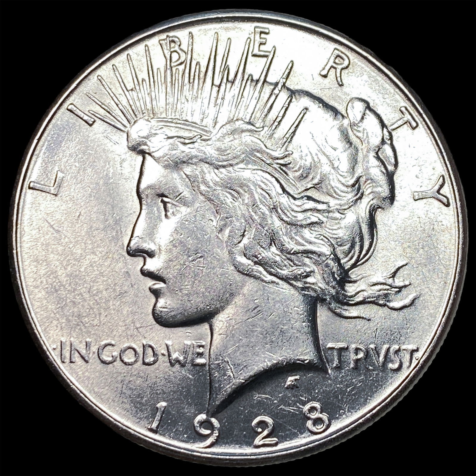 1928-S Silver Peace Dollar CHOICE AU: 1928-S Silver Peace Dollar CHOICE AU