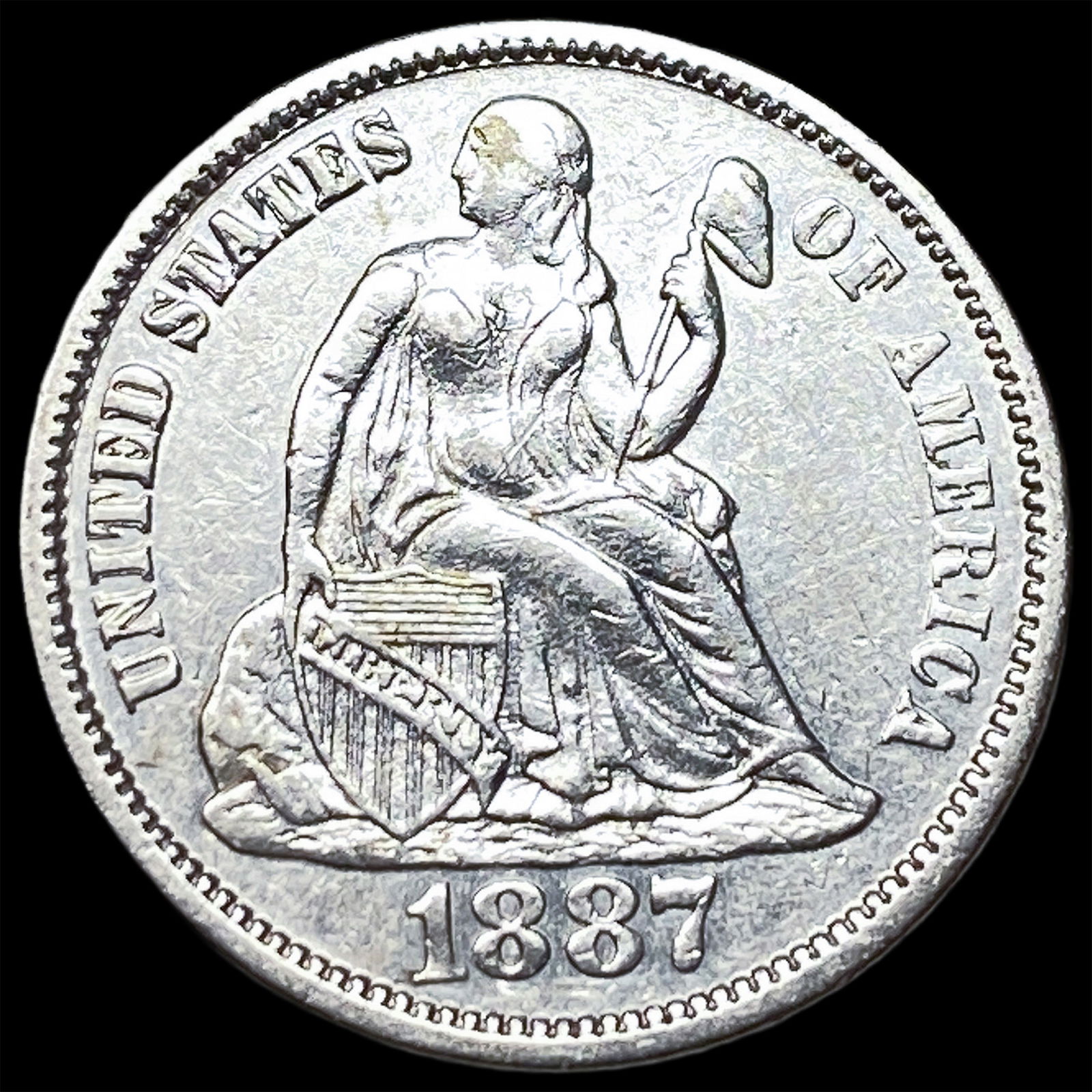 1887 Seated Liberty Dime CLOSELY UNCIRCULATED (1 of 2)