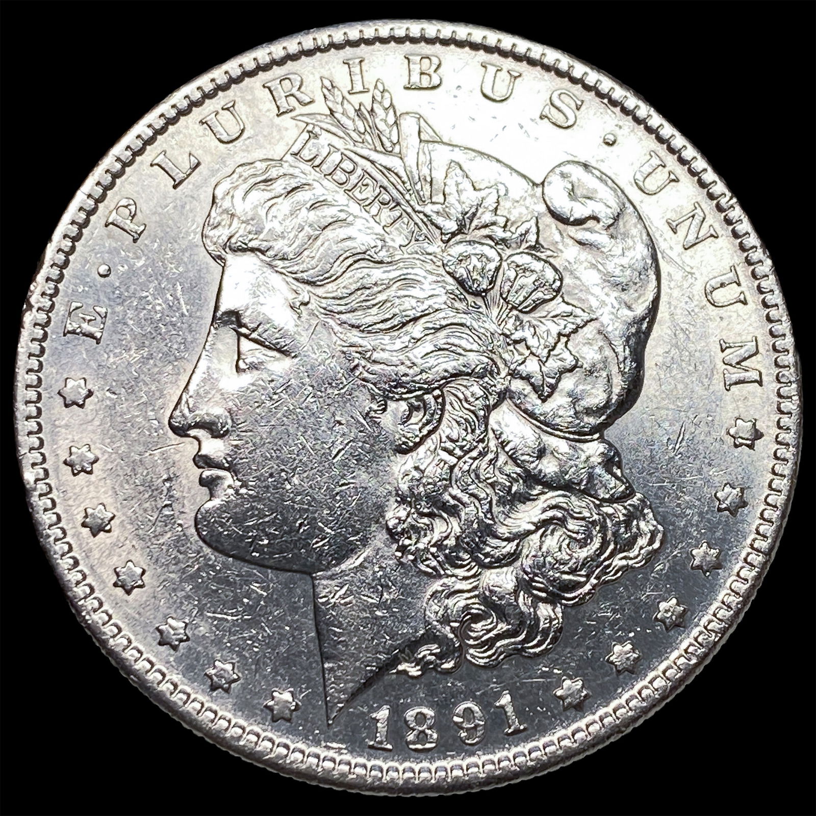 1891-S Silver Morgan Dollar CHOICE AU: 1891-S Silver Morgan Dollar CHOICE AU
