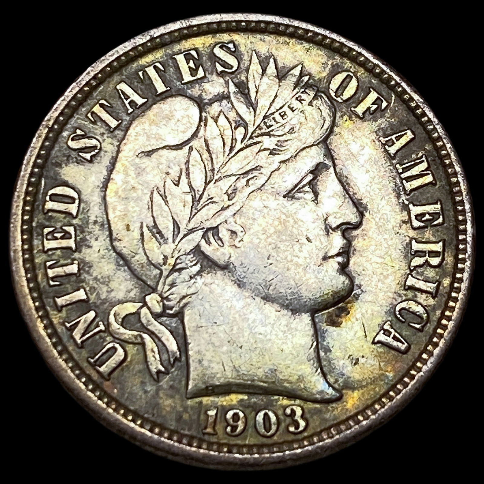 1903-O Silver Barber Dime NEARLY UNCIRCULATED: 1903-O Silver Barber Dime NEARLY UNCIRCULATED