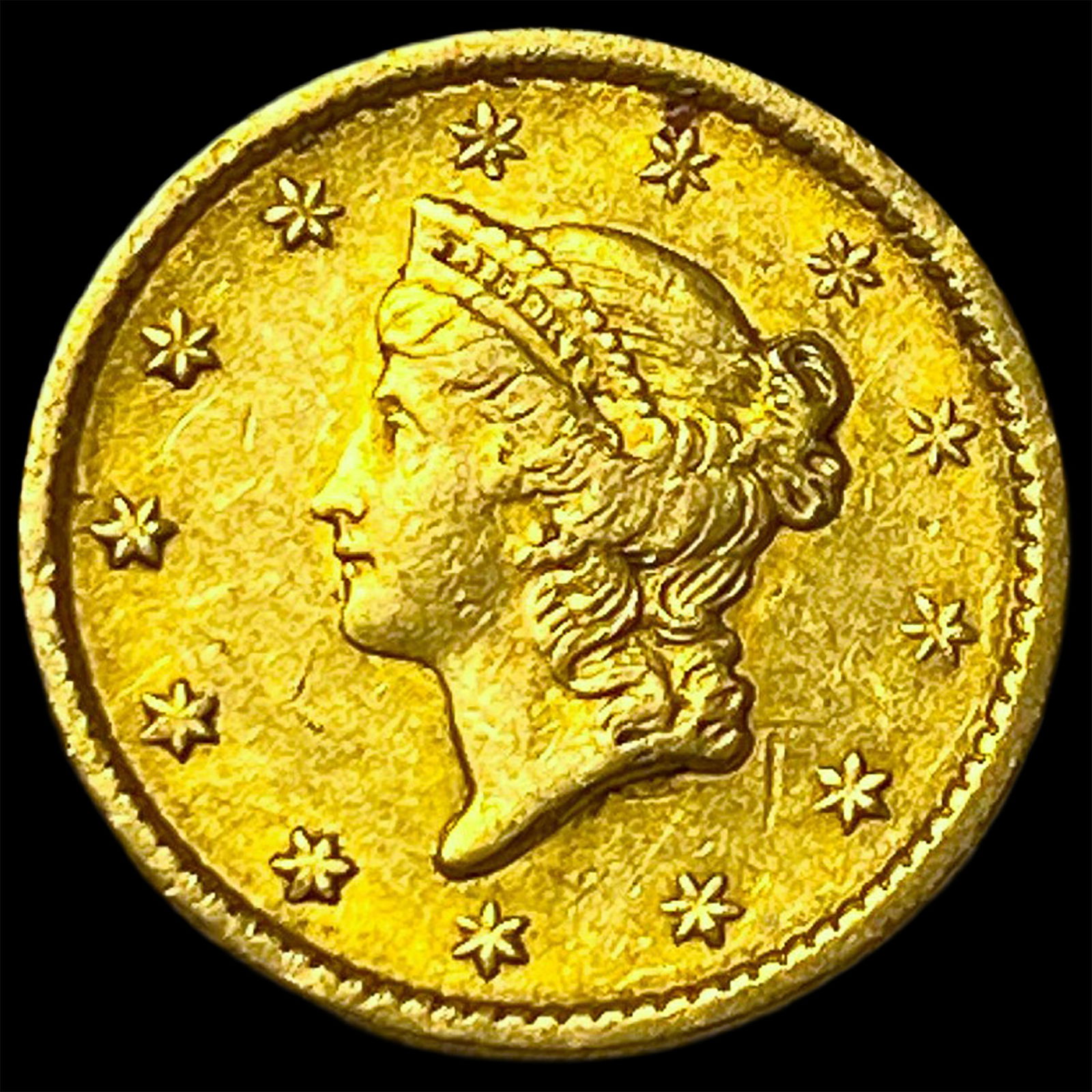 1852 Gold $1 Liberty Head Type 1 CHOICE AU: 1852 Gold $1 Liberty Head Type 1 CHOICE AU