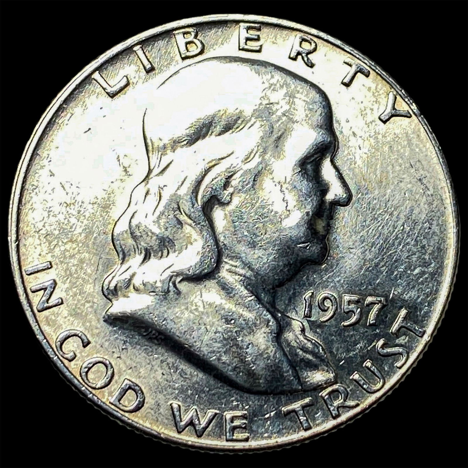 1957-D Silver Franklin Half Dollar UNCIRCULATED: 1957-D Silver Franklin Half Dollar UNCIRCULATED