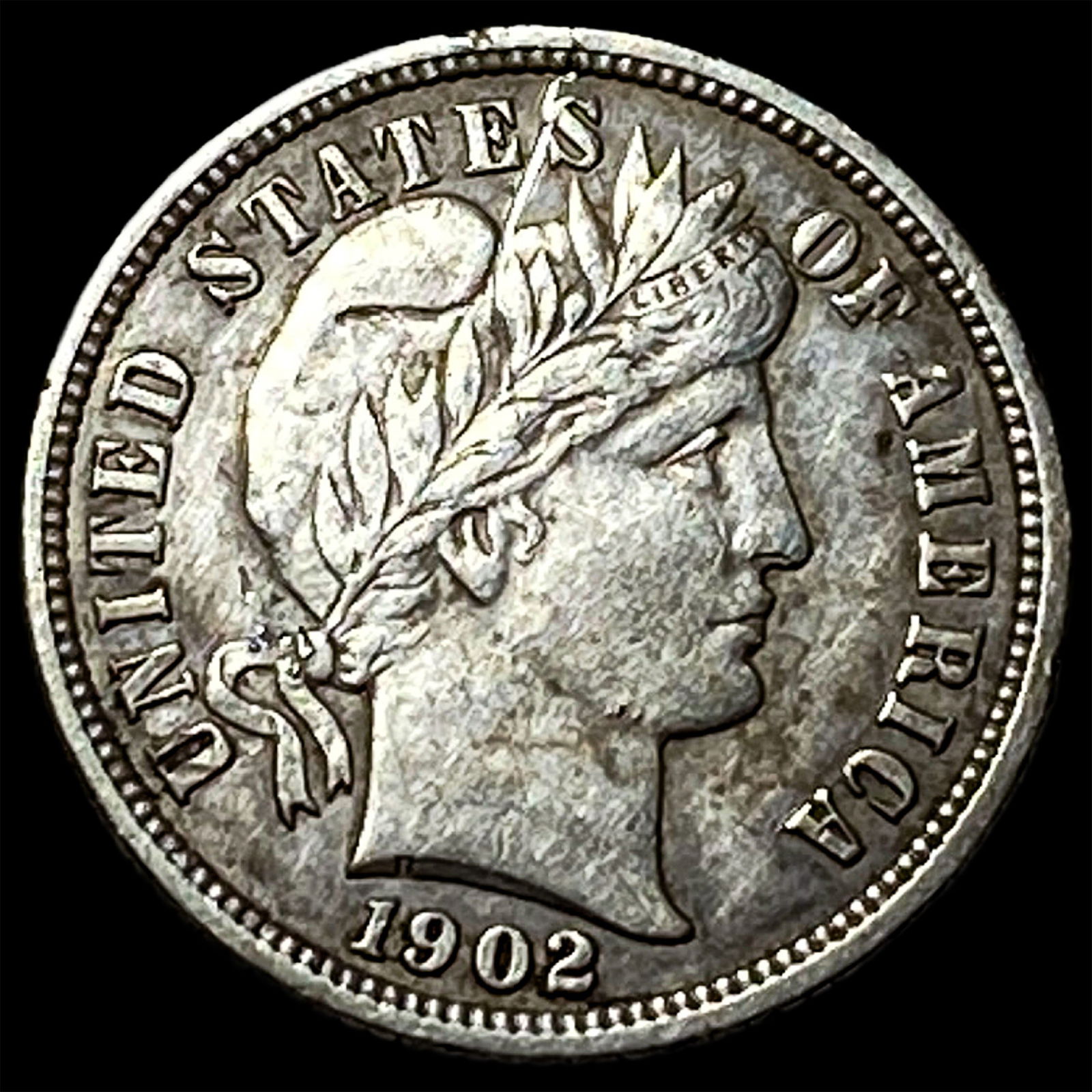 1902-O Silver Barber Dime NEARLY UNCIRCULATED: 1902-O Silver Barber Dime NEARLY UNCIRCULATED