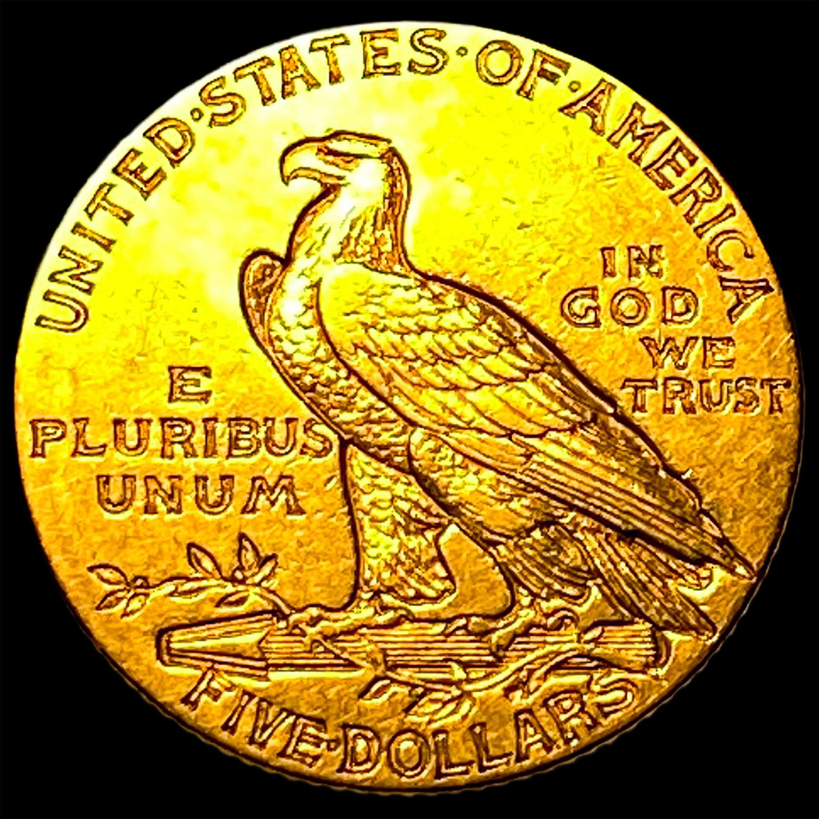 1911 Indian Head Half Eagle $5 Gold CLOSELY UNCIRCULATED - 2