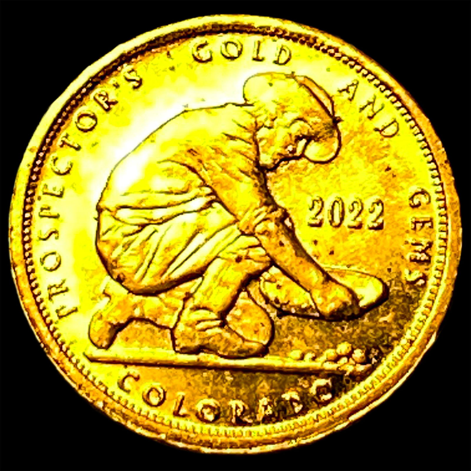 2022 24K Gold 0.10 Troy Oz Prospector's Round SUPERB GEM BU: 2022 24K Gold 0.10 Troy Oz Prospector's Round SUPERB GEM BU